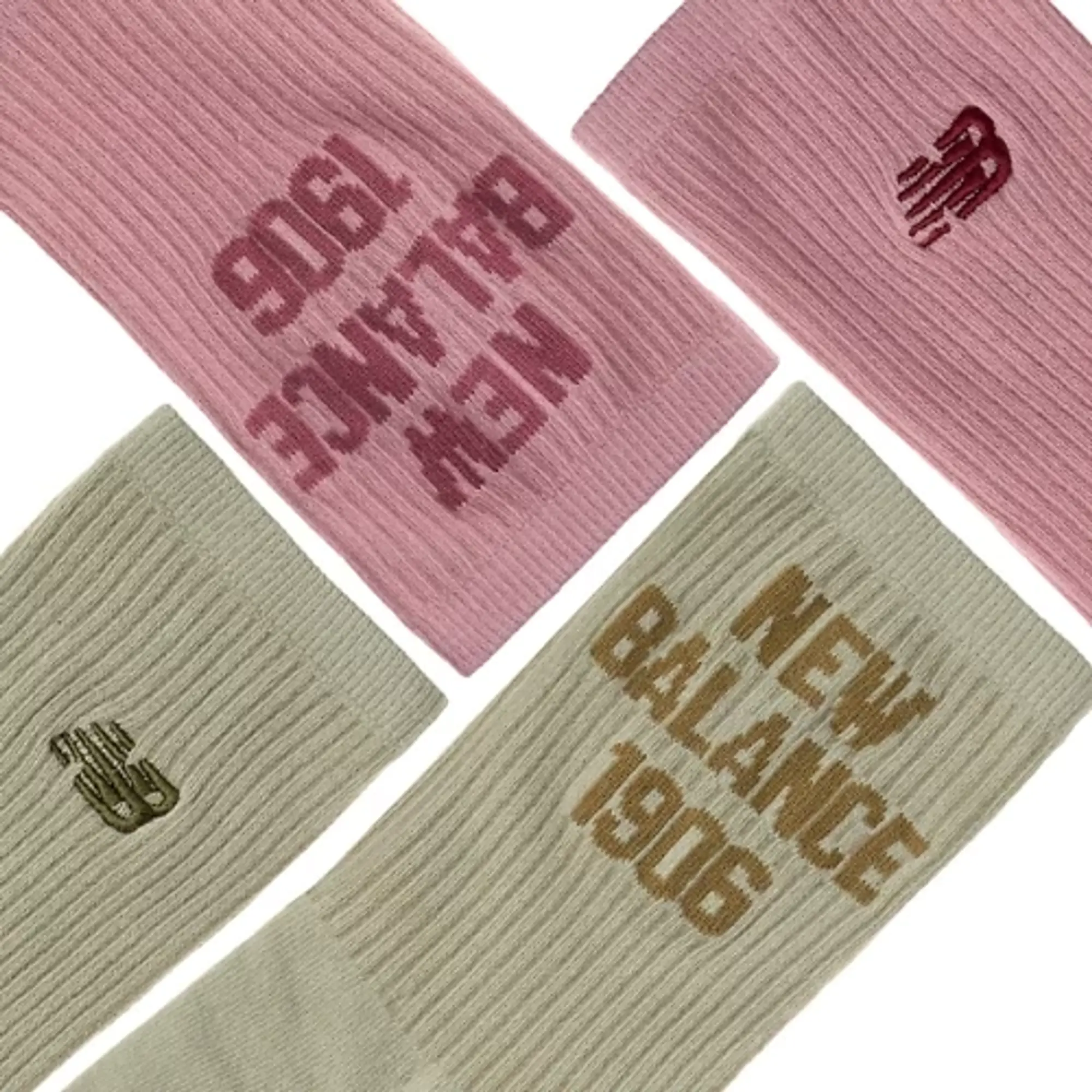 New Balance Unisex 1906 Midcalf Socks 2 Pack in Red/White Cotton