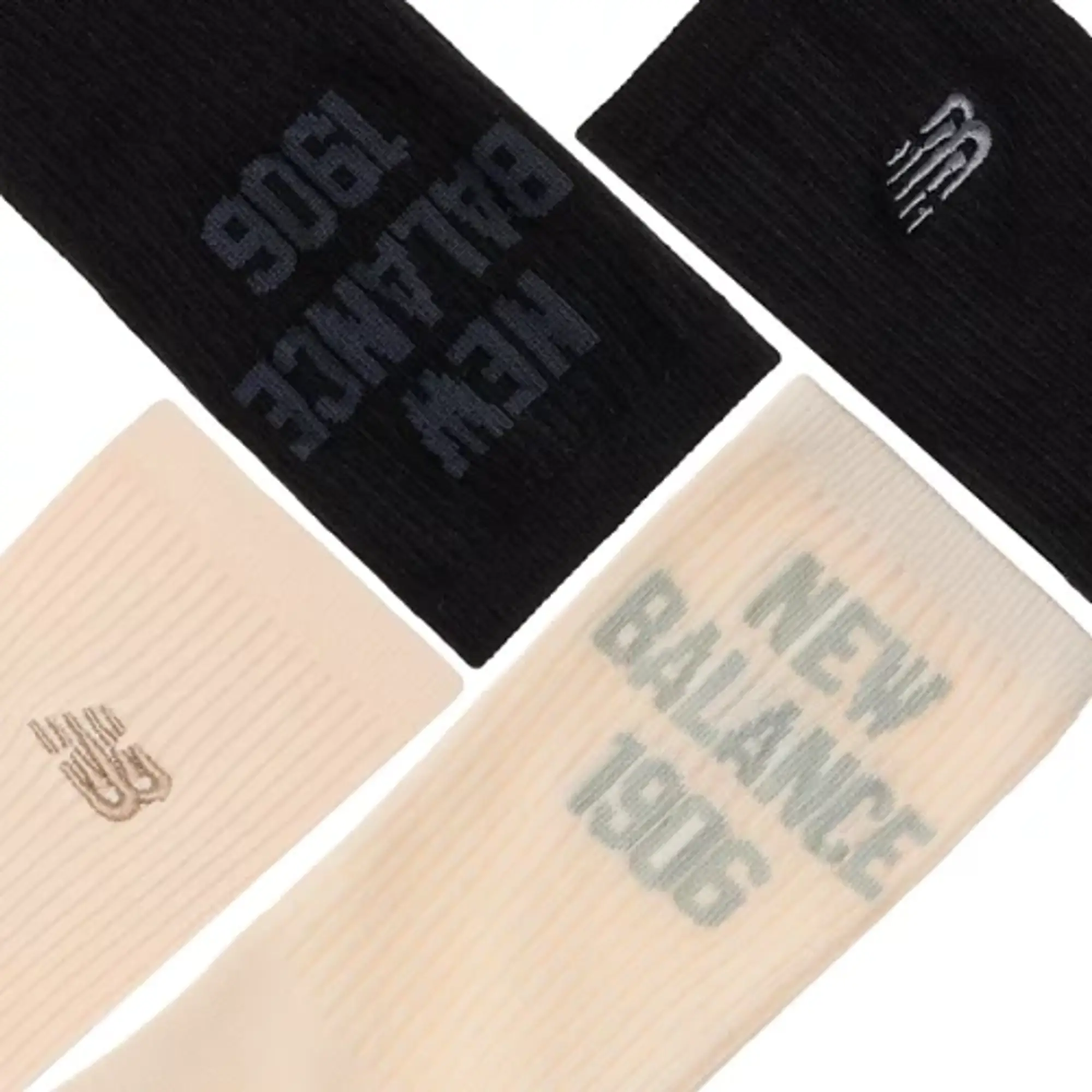 New Balance Unisex 1906 Midcalf Socks 2 Pack in Red/White Cotton