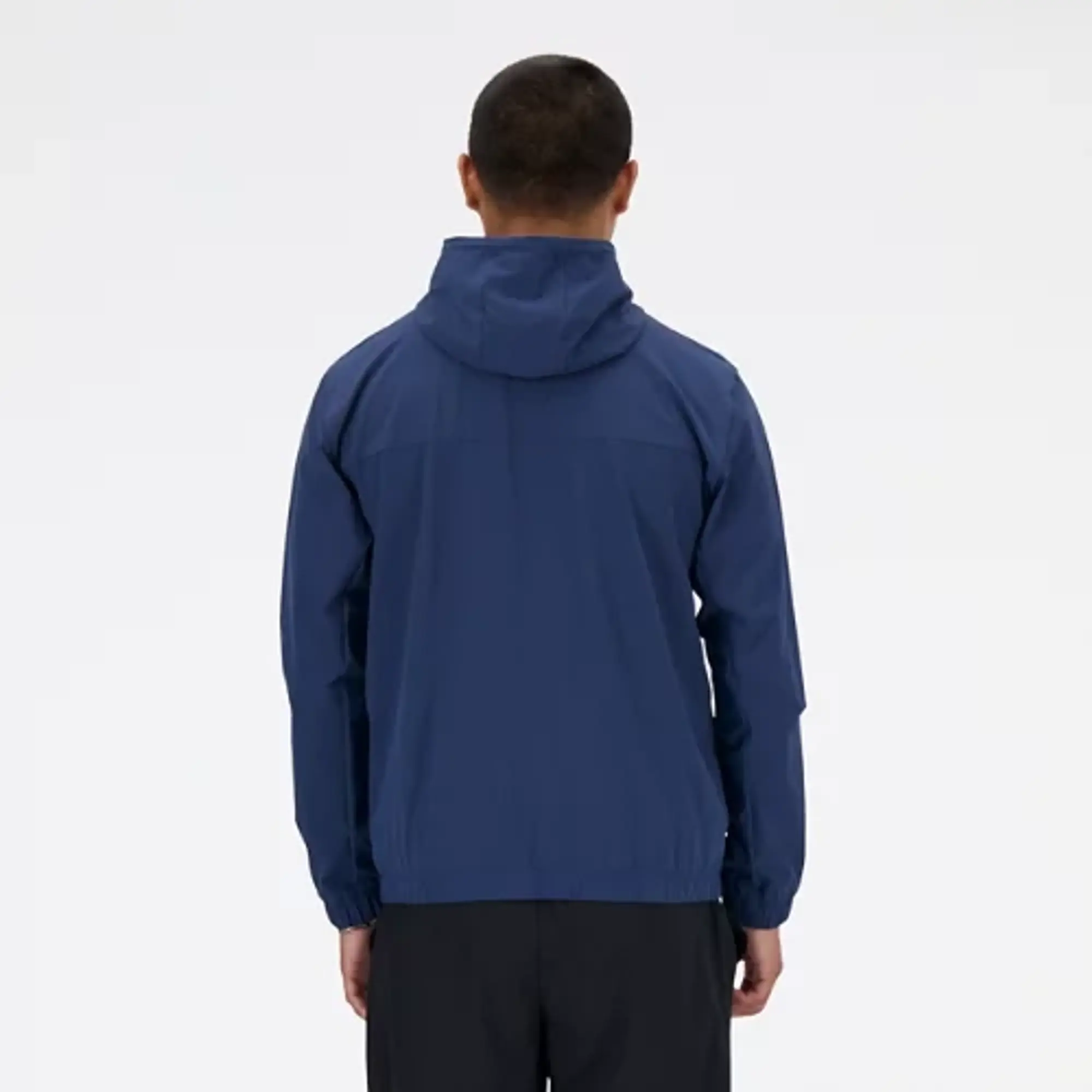 New Balance Men's Woven Full Zip Jacket in Blue Polywoven