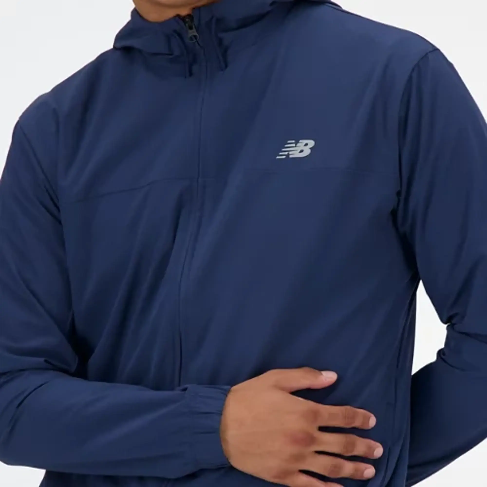New Balance Men's Woven Full Zip Jacket in Blue Polywoven