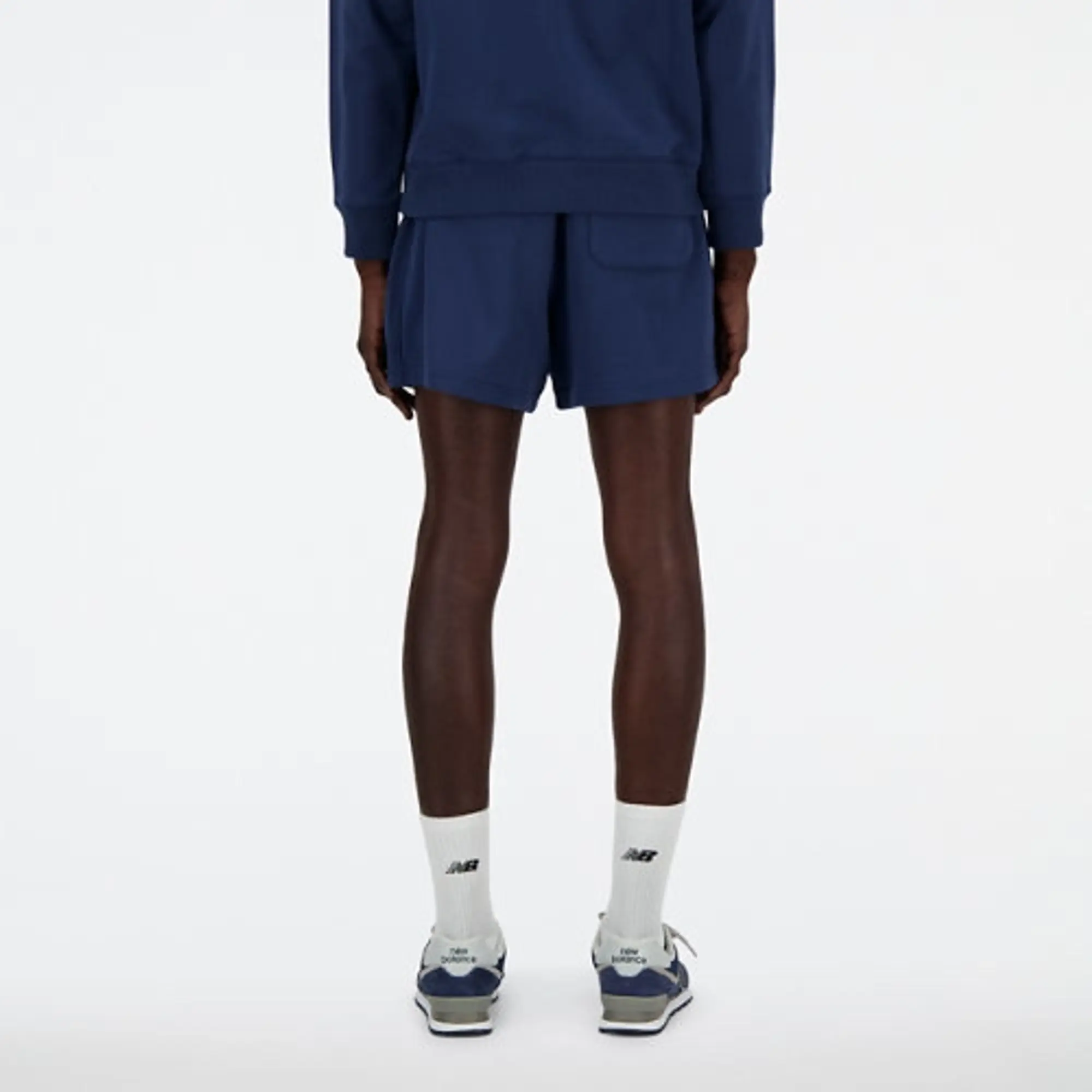 New Balance Men's Athletics French Terry Short 5 in Blue Cotton