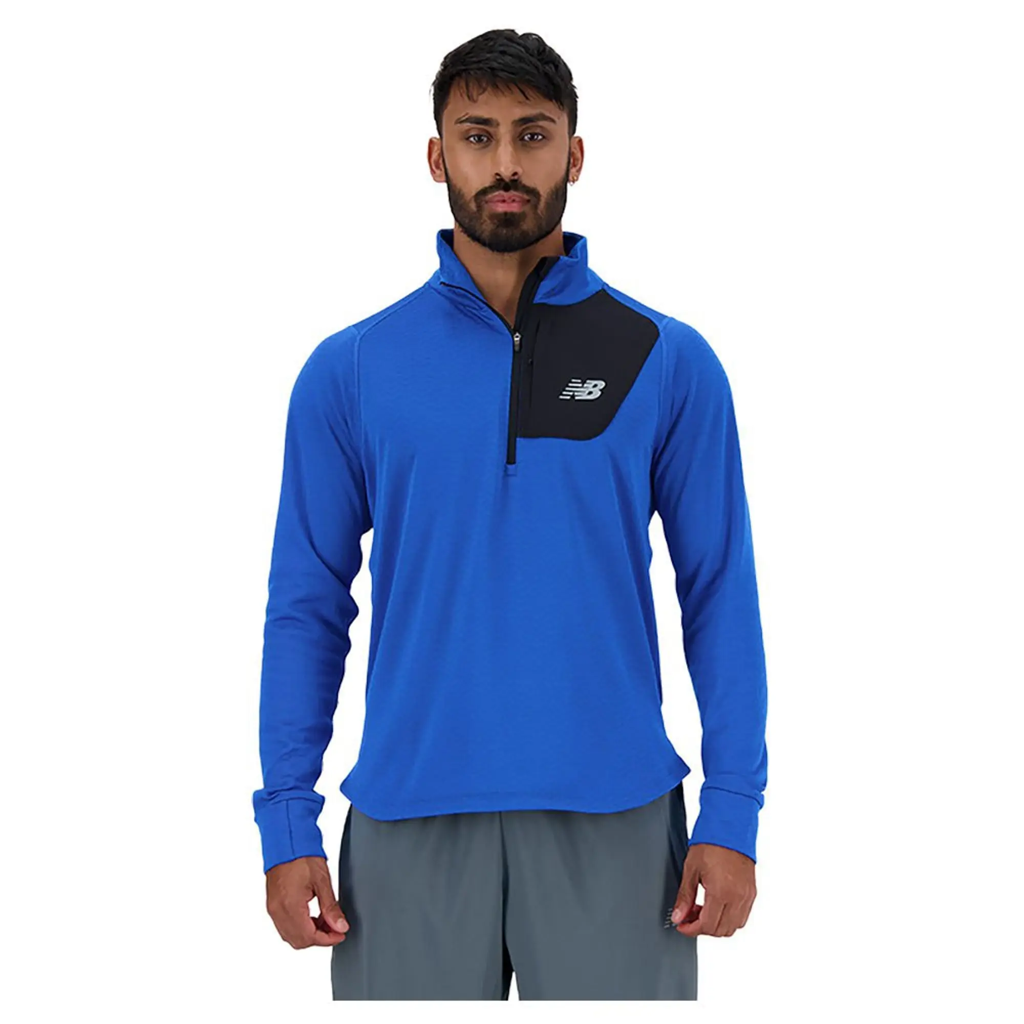 New Balance Heat Grid Half Zip Top, Blue Oasis