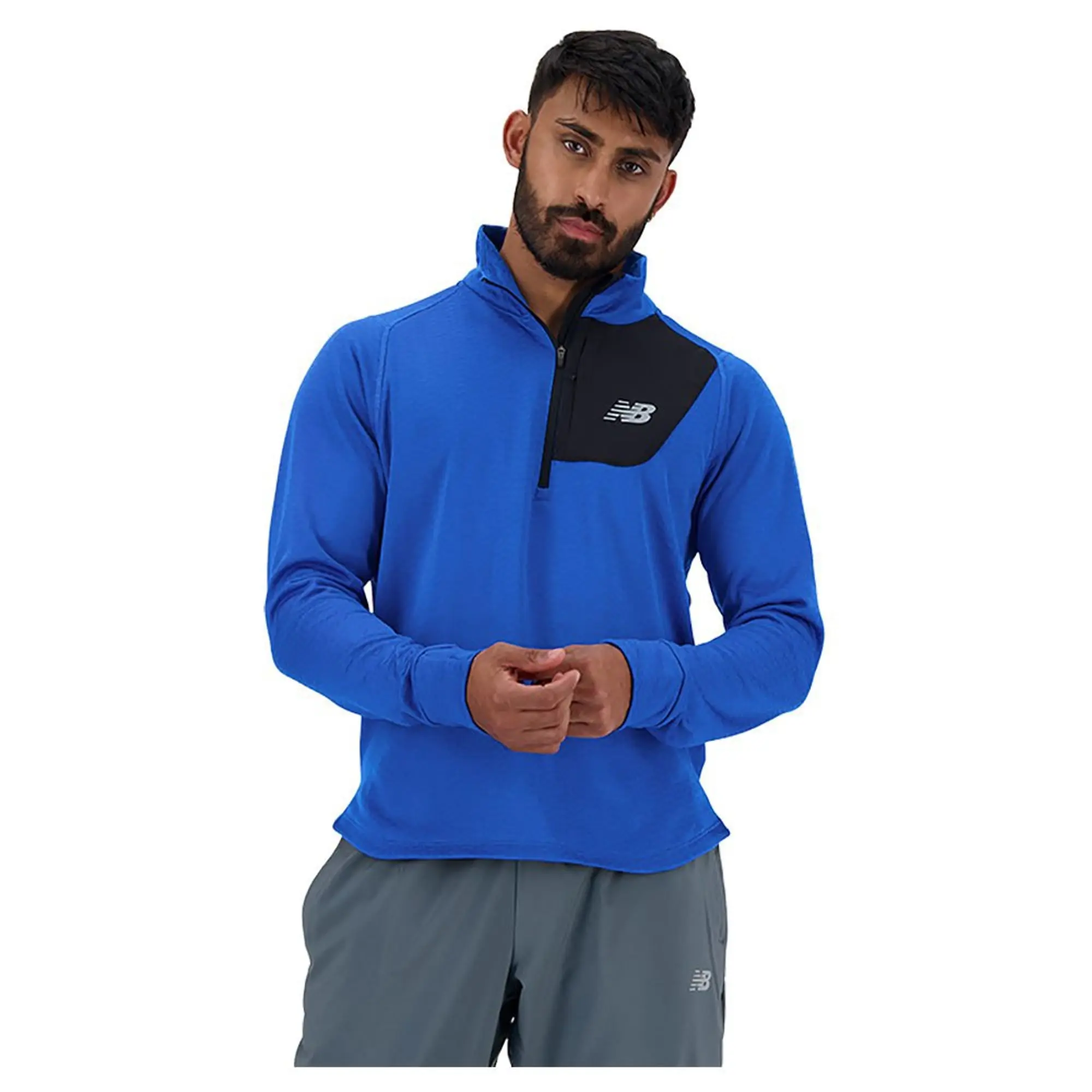 New Balance Heat Grid Half Zip Top, Blue Oasis