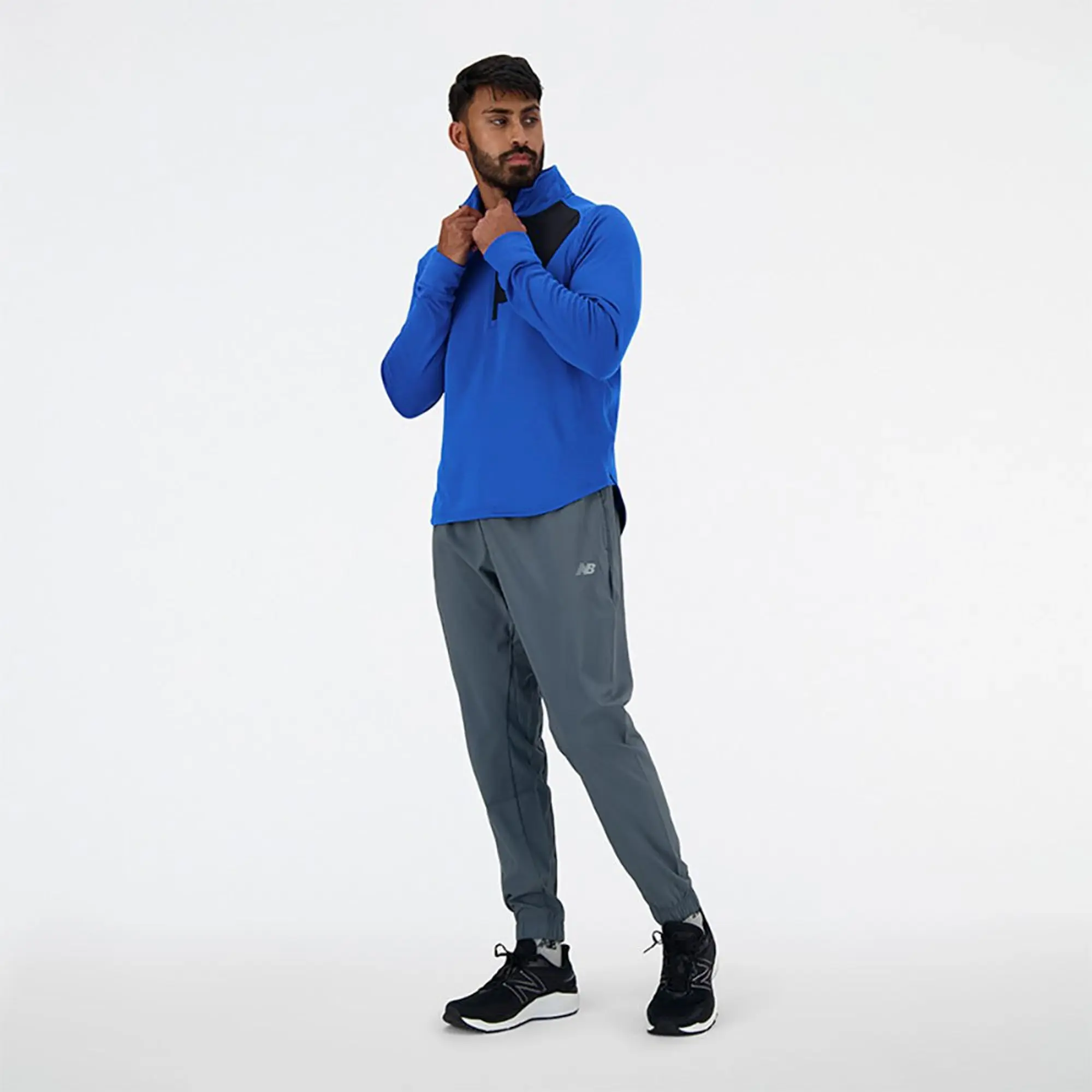 New Balance Heat Grid Half Zip Top, Blue Oasis