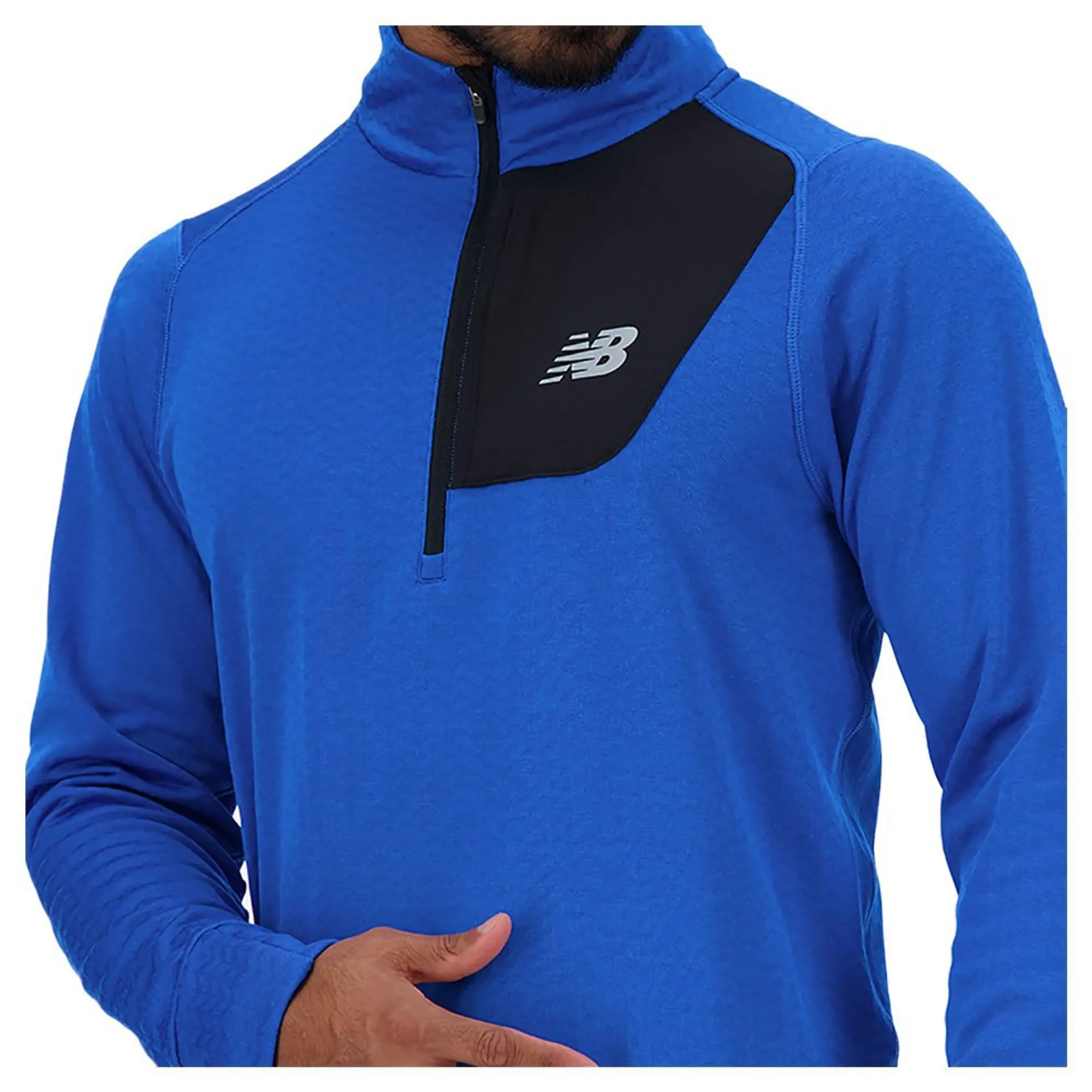 New Balance Heat Grid Half Zip Top, Blue Oasis