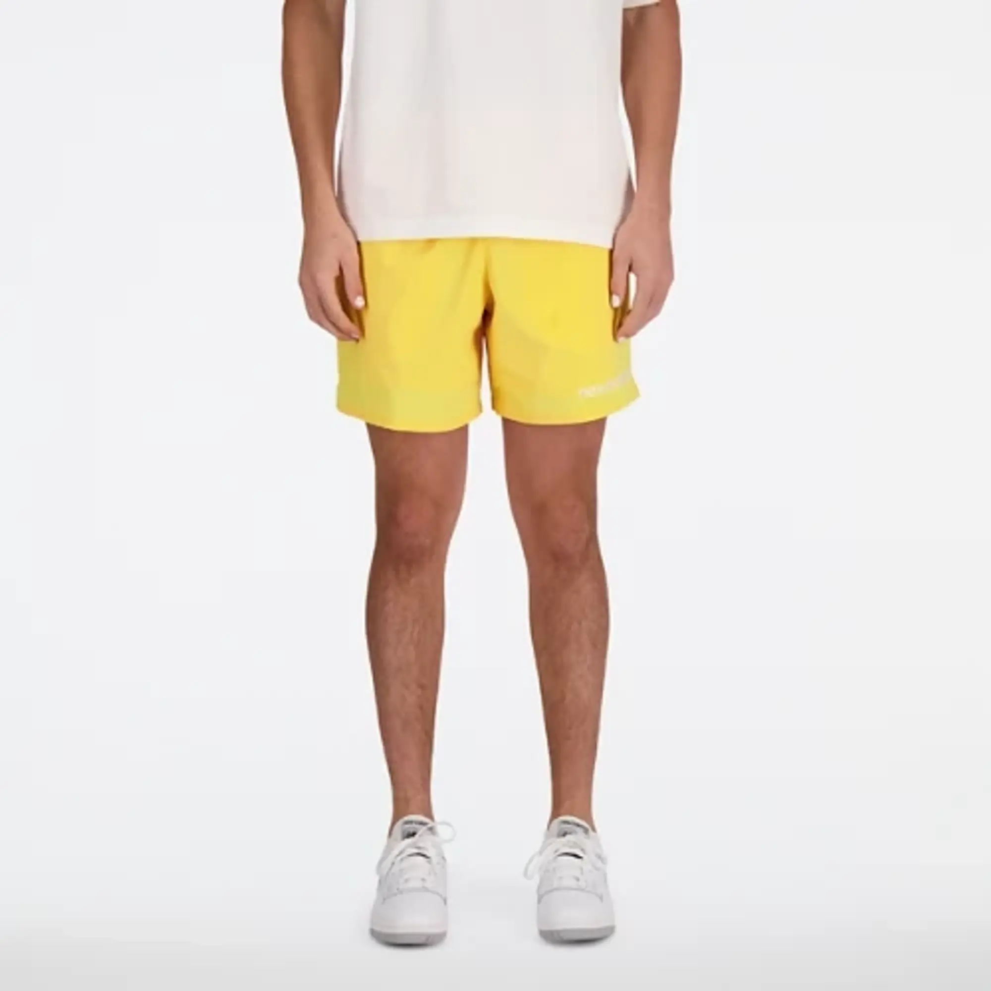 New Balance Men's Archive Stretch Woven Short in Yellow Polywoven