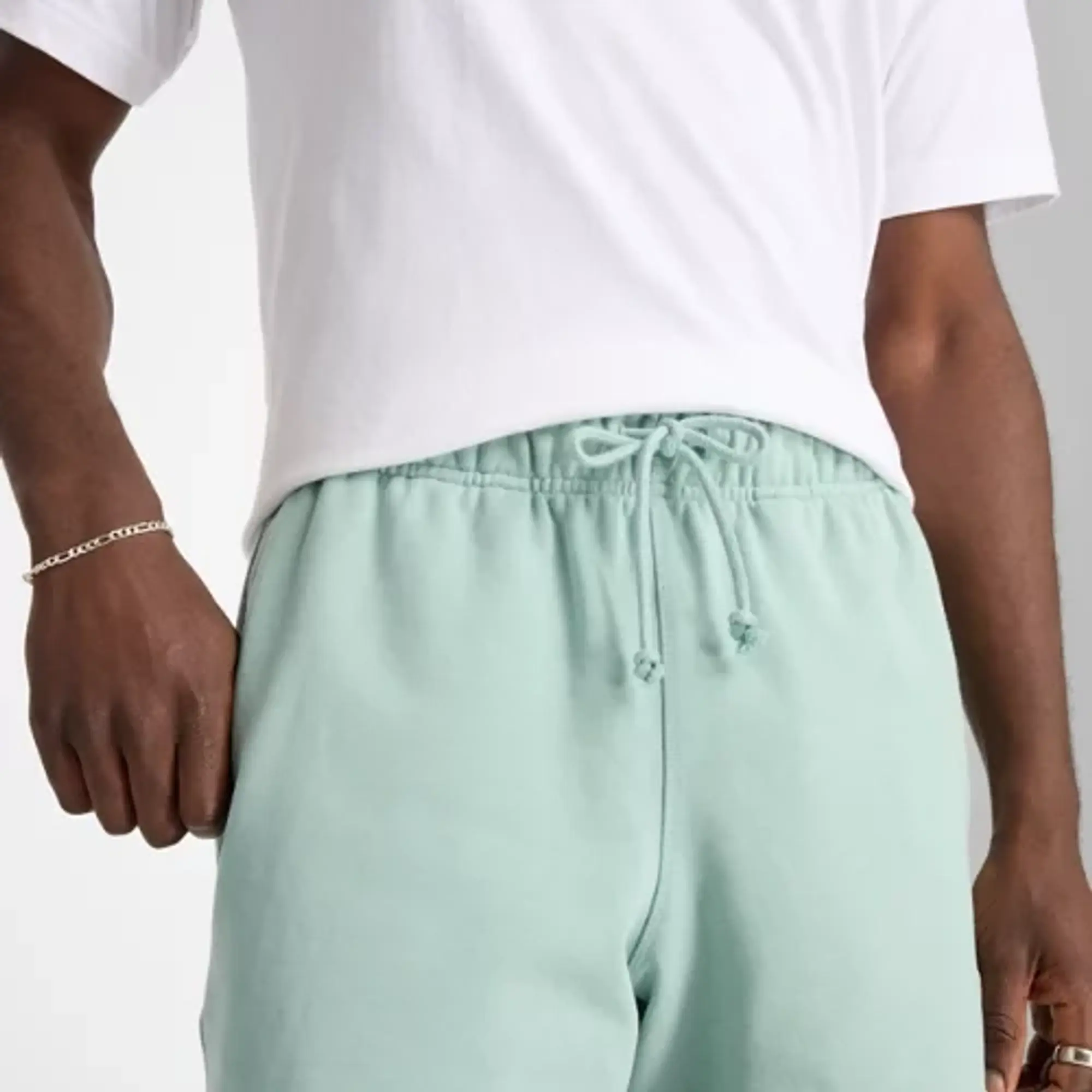 New Balance Men's Athletics French Terry Short 5 in Green Cotton