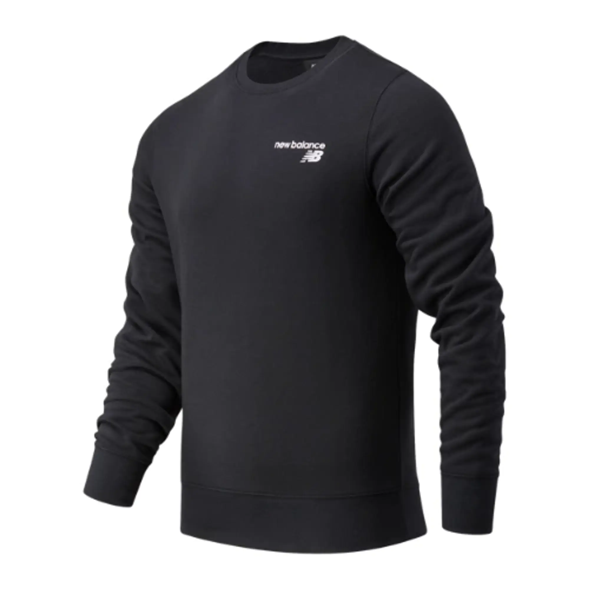 New Balance Men's NB Classic Core Fleece Crew in Black Cotton