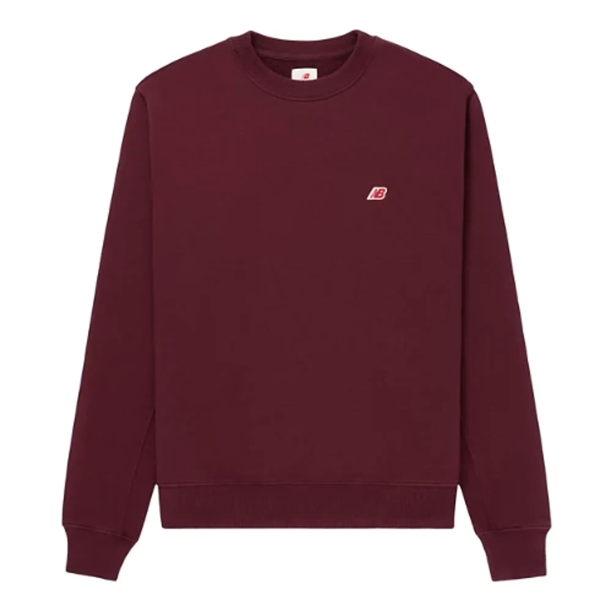 New Balance Unisex MADE in USA Core Crewneck Sweatshirt in Red Fleece