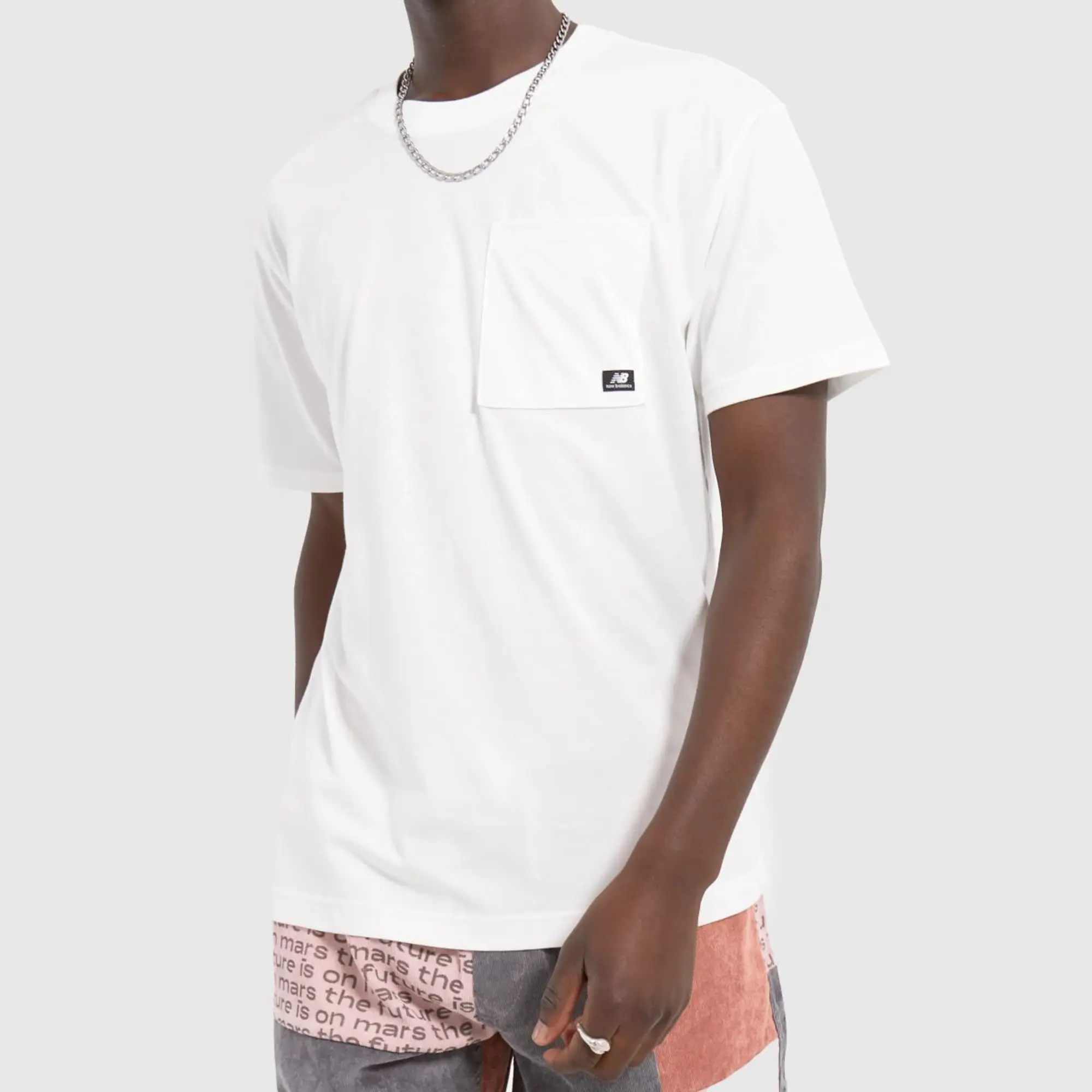 New Balance Men's Essentials Reimagined Cotton Jersey Short Sleeve T-shirt in White