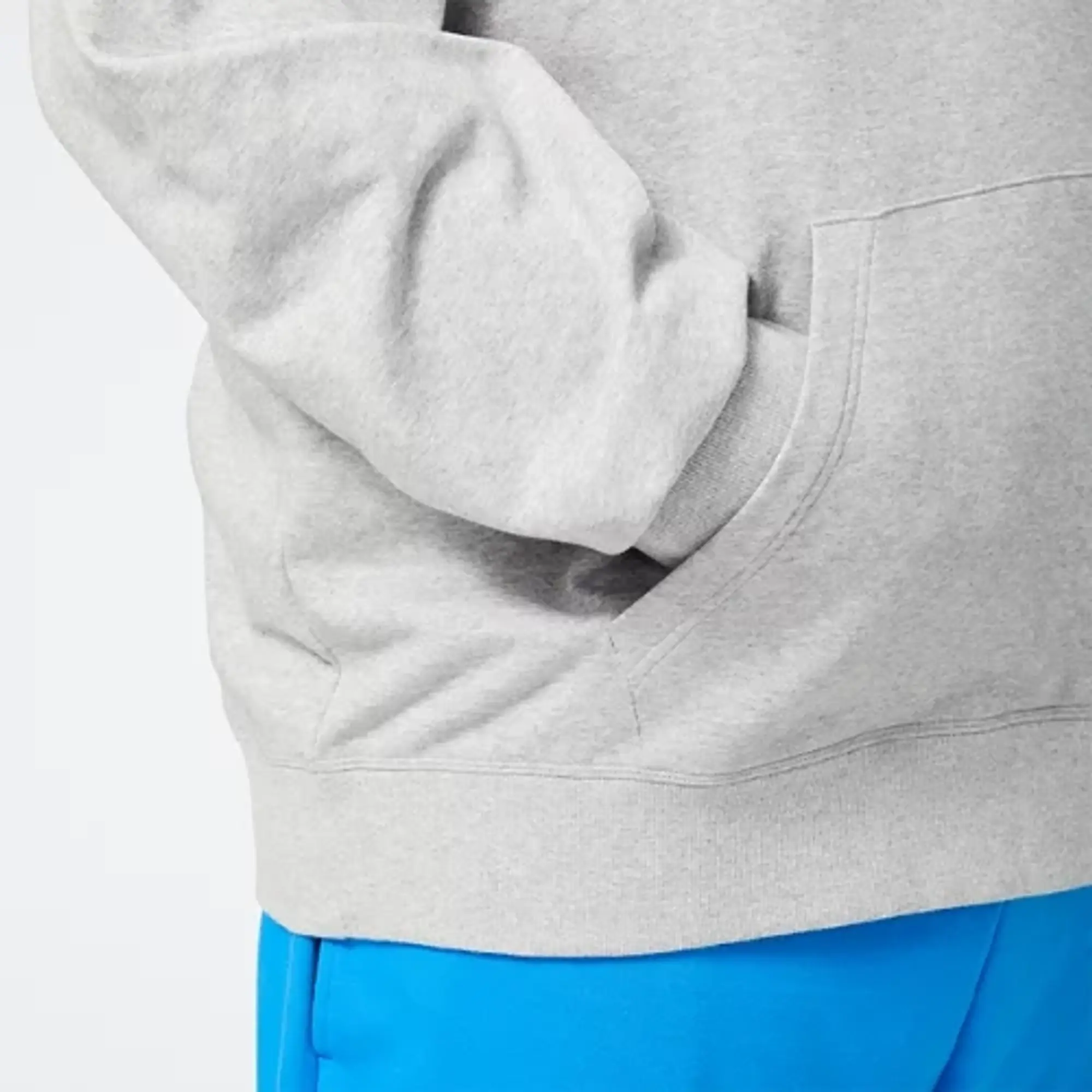 New Balance Men's NB Essentials Stacked Logo Po Hoodie in Grey Cotton