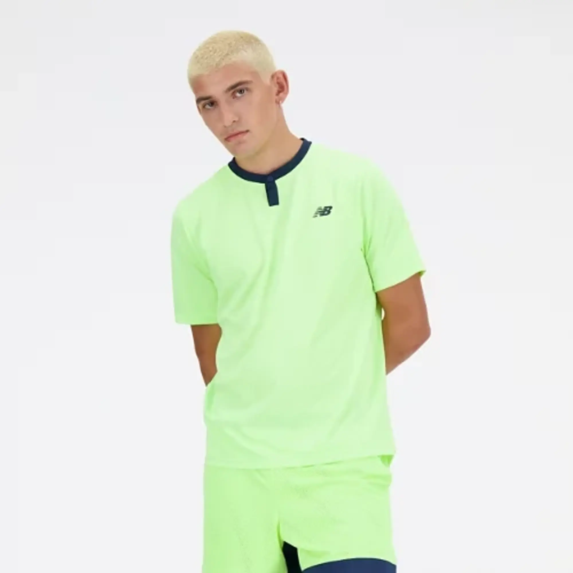 New Balance Men's Tournament Top in Green Poly Knit