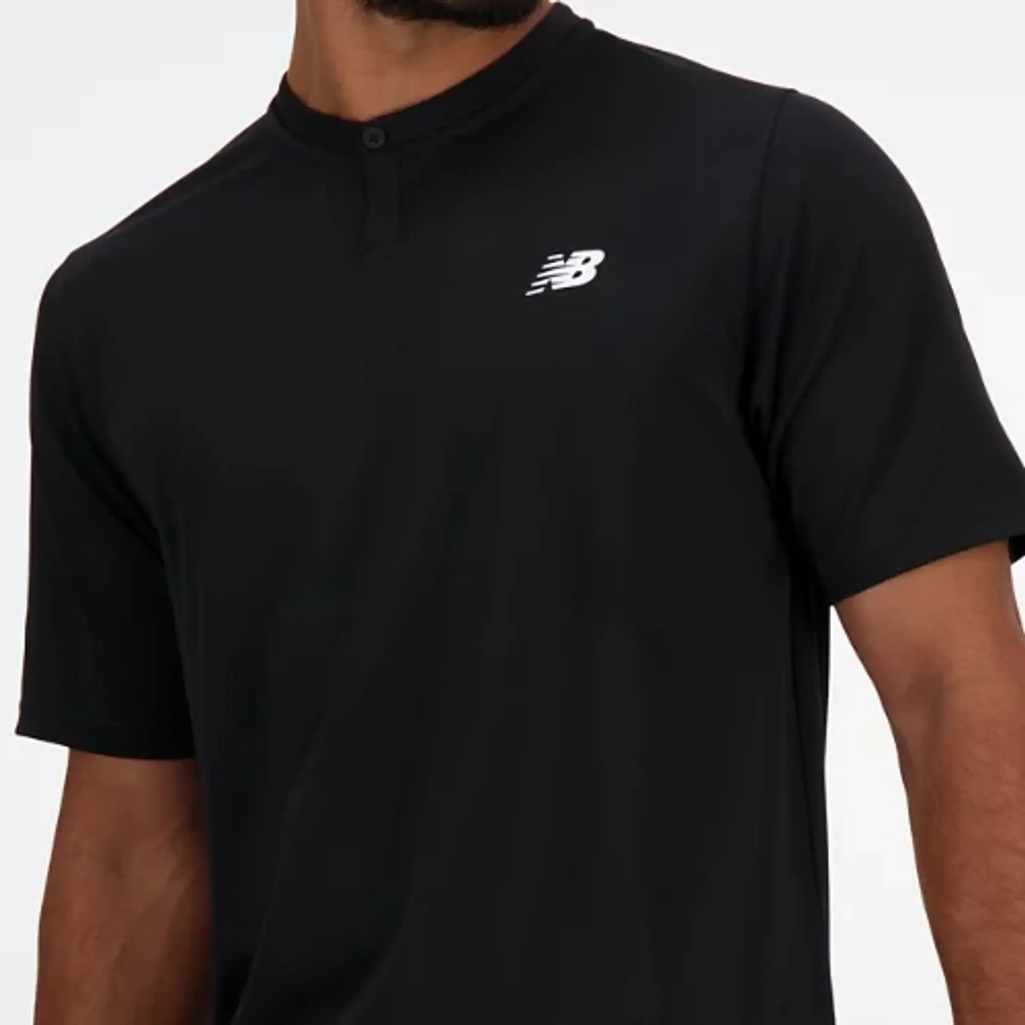 New Balance Men's Tournament Top in Black Poly Knit
