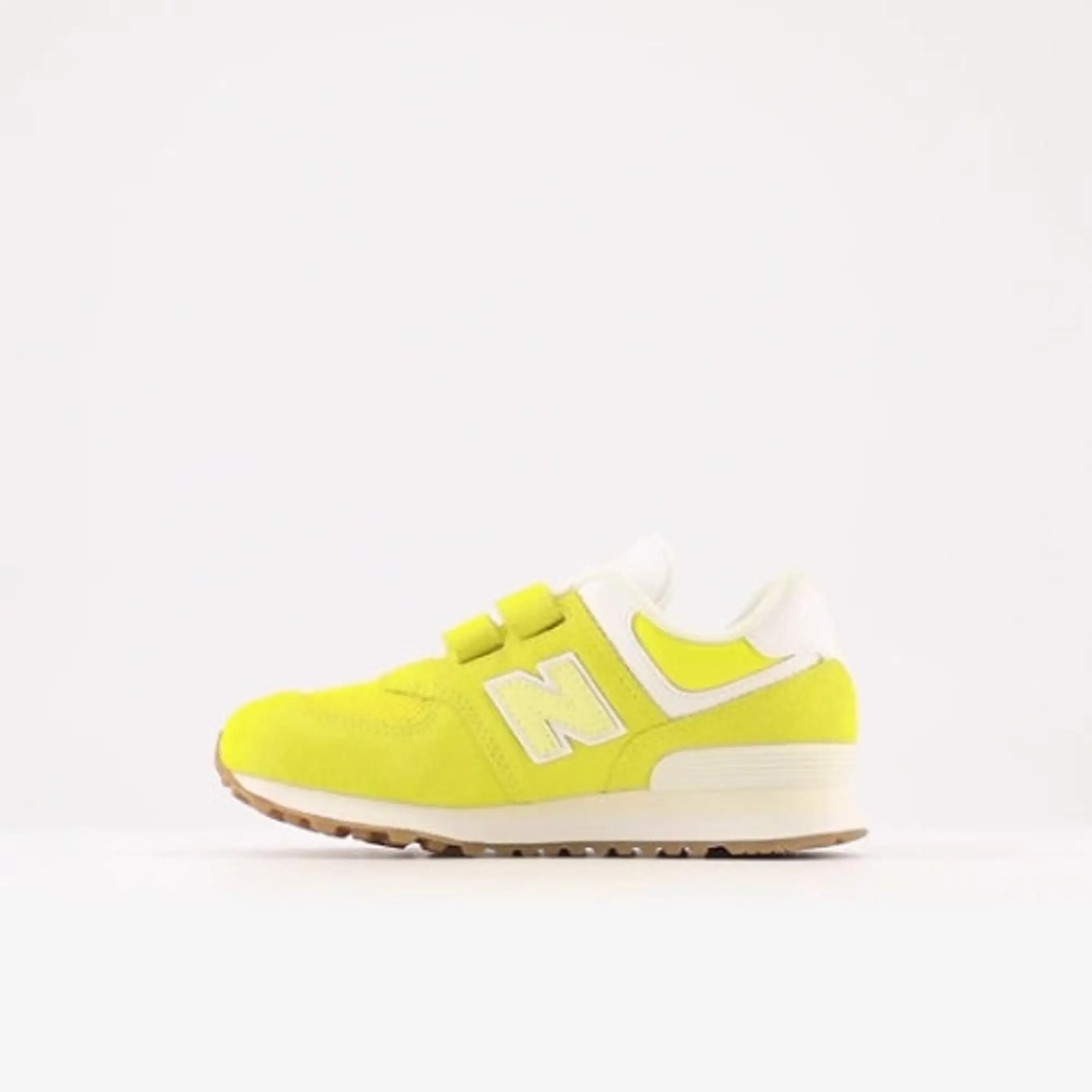 New Balance Kids' 574 Hook & Loop in Yellow Leather