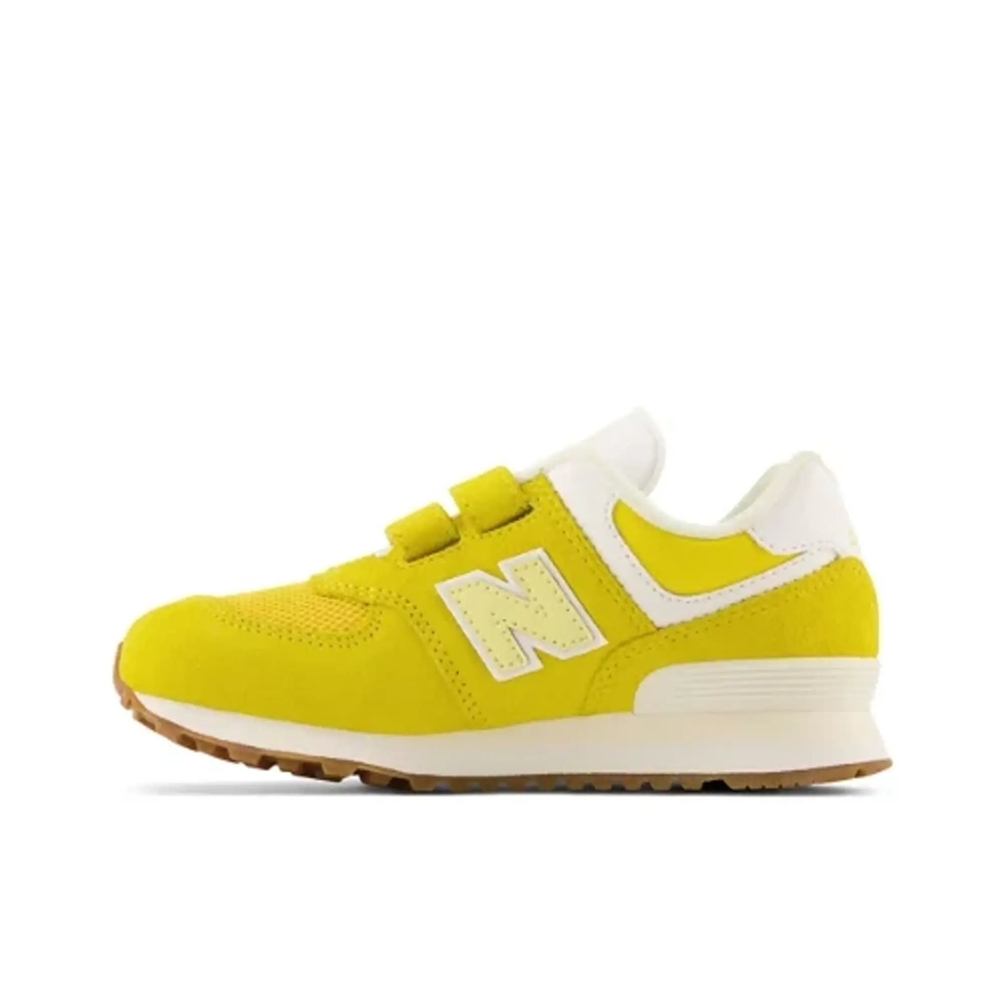 New Balance Kids' 574 Hook & Loop in Yellow Leather