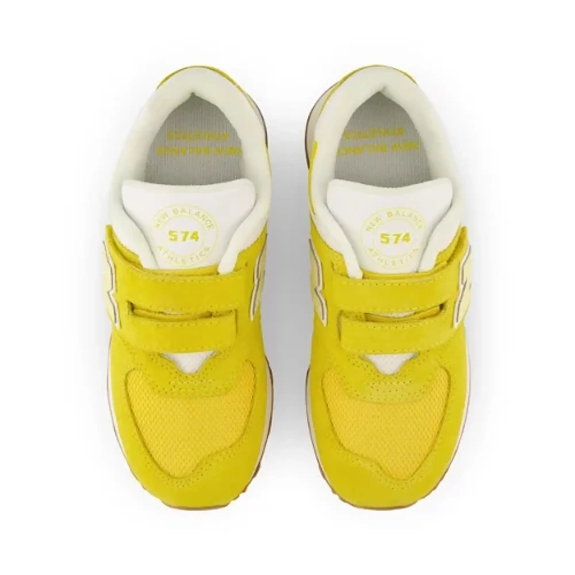 New Balance Kids' 574 Hook & Loop in Yellow Leather