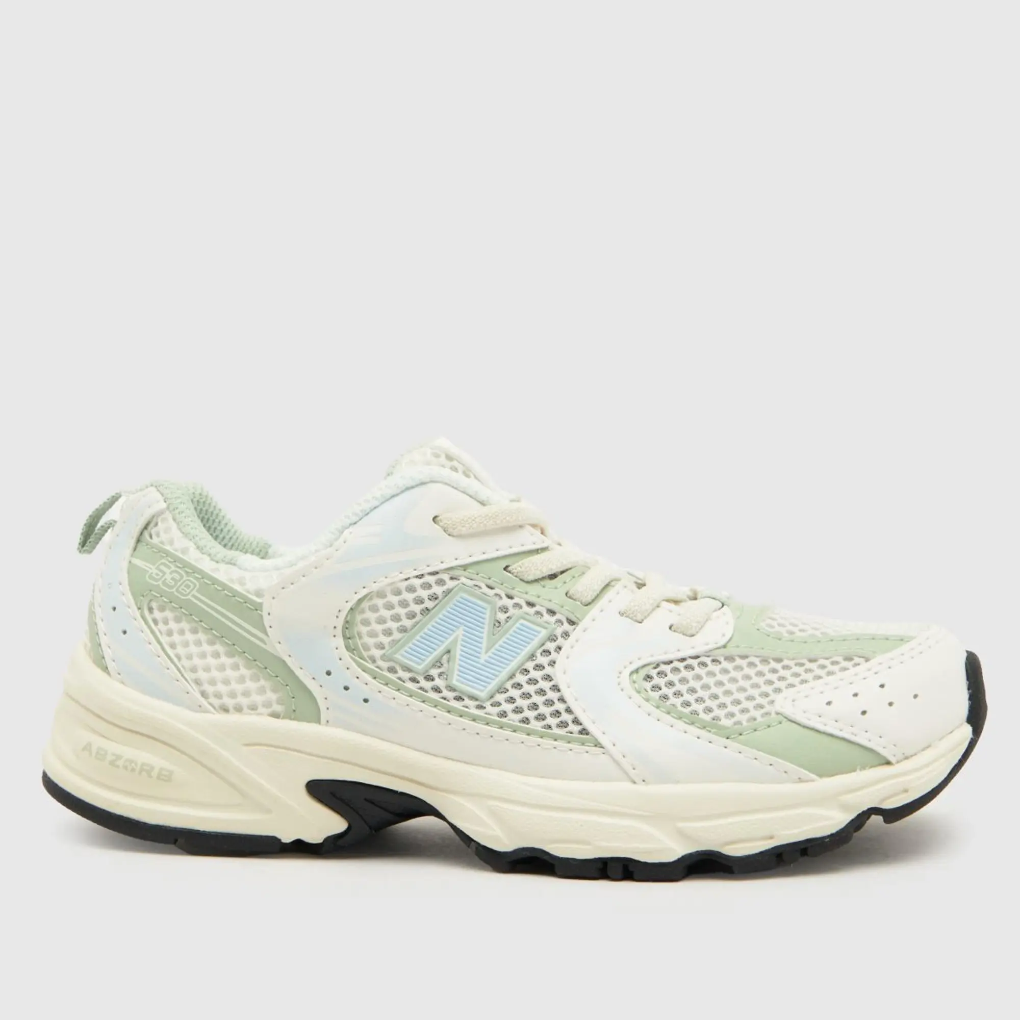 New Balance white green 530 Junior trainers PZ530ZO FOOTY.COM