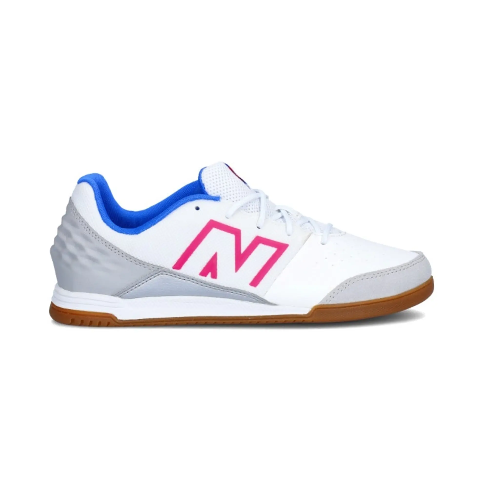 New Balance Kids' Fresh Foam Audazo v6 Command Junior IN in White/Blue/Pink Synthetic