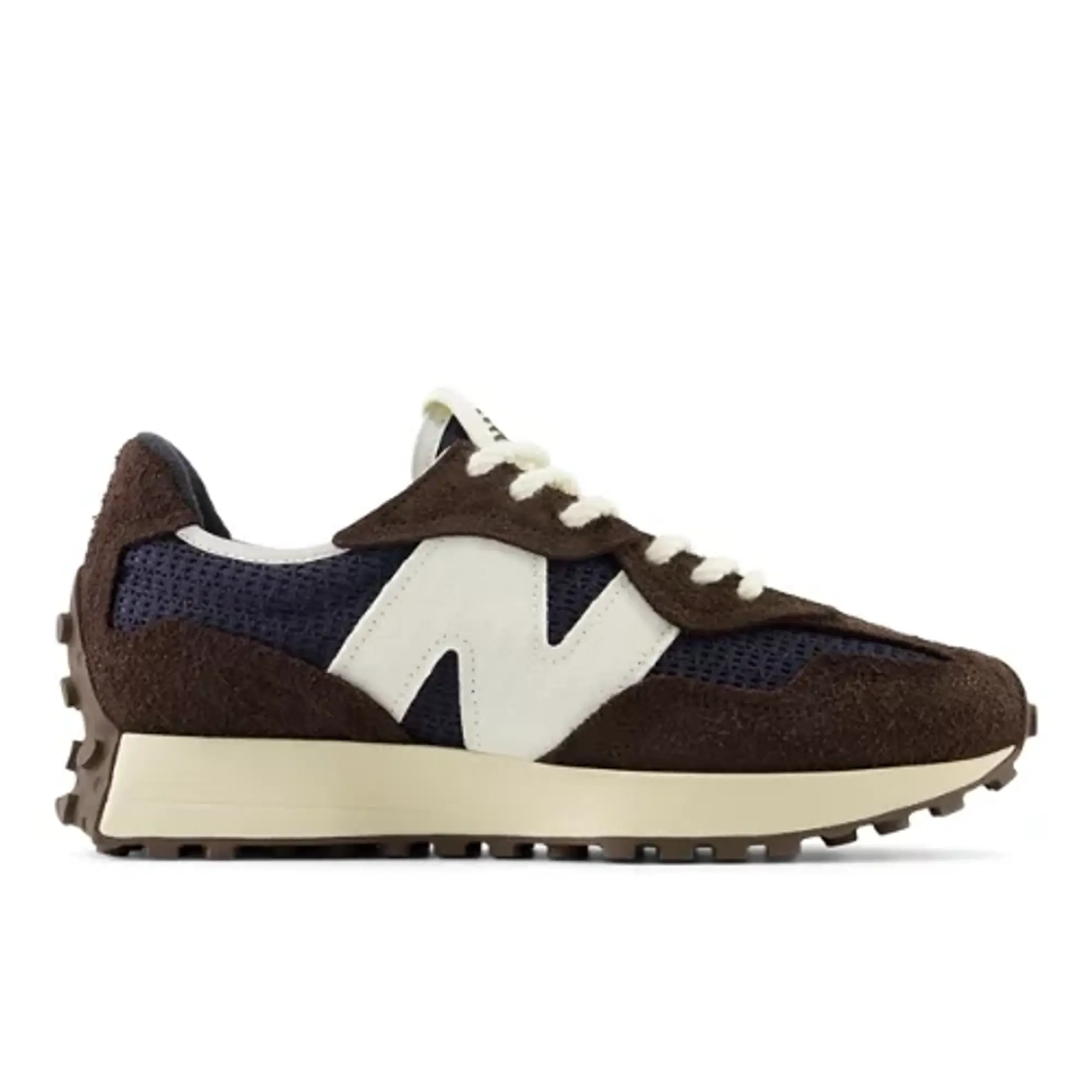 New Balance Unisex 327 in Brown/Black Suede/Mesh