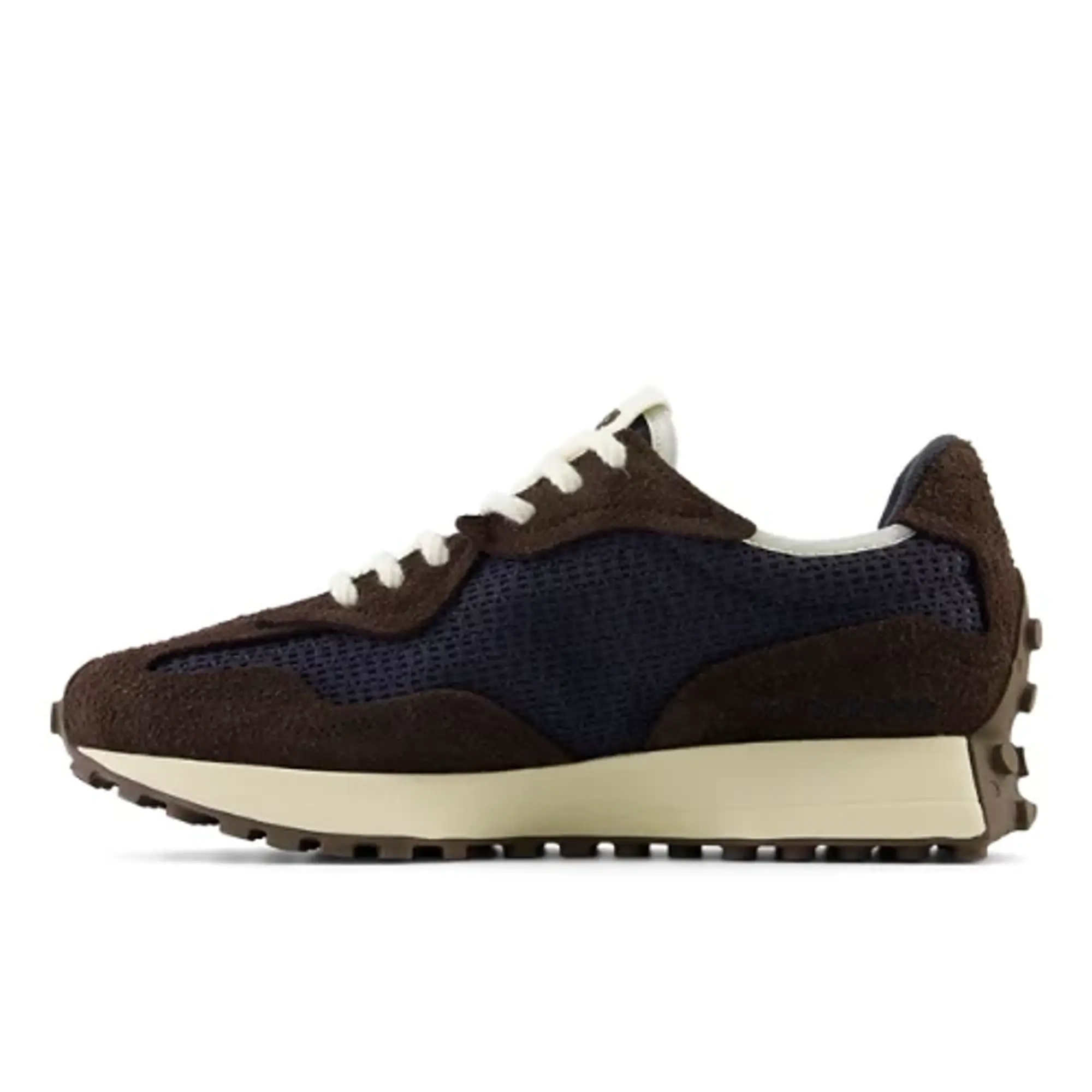 New Balance Unisex 327 in Brown/Black Suede/Mesh