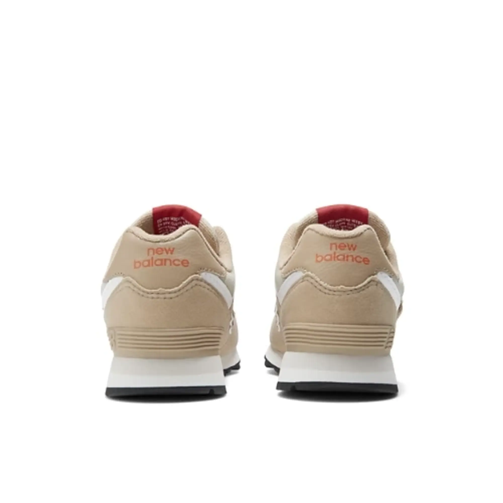 New Balance Kids' 574 Hook & Loop in Beige/Orange Suede/Mesh