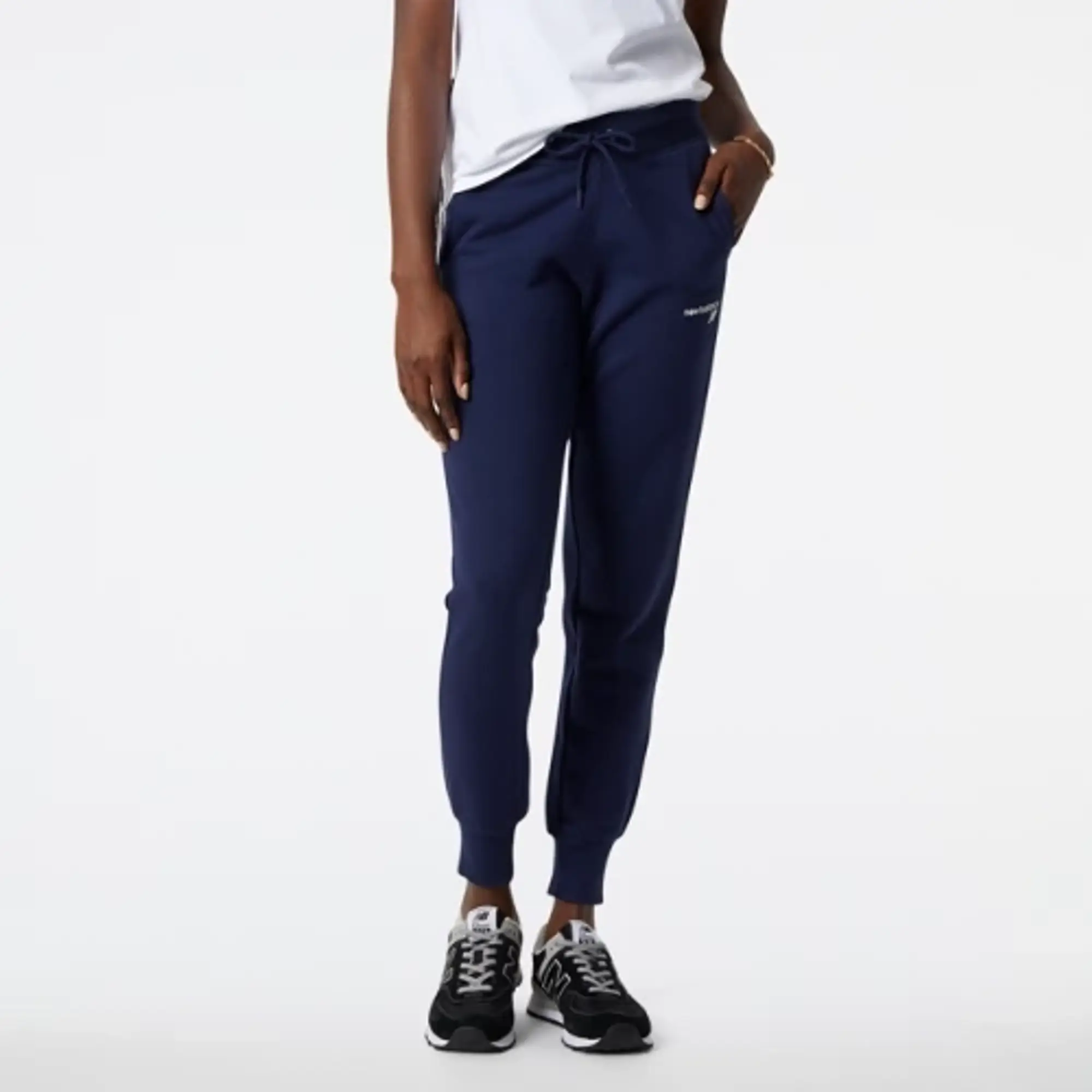 New Balance Women's NB Classic Core Fleece Pant in Blue Cotton