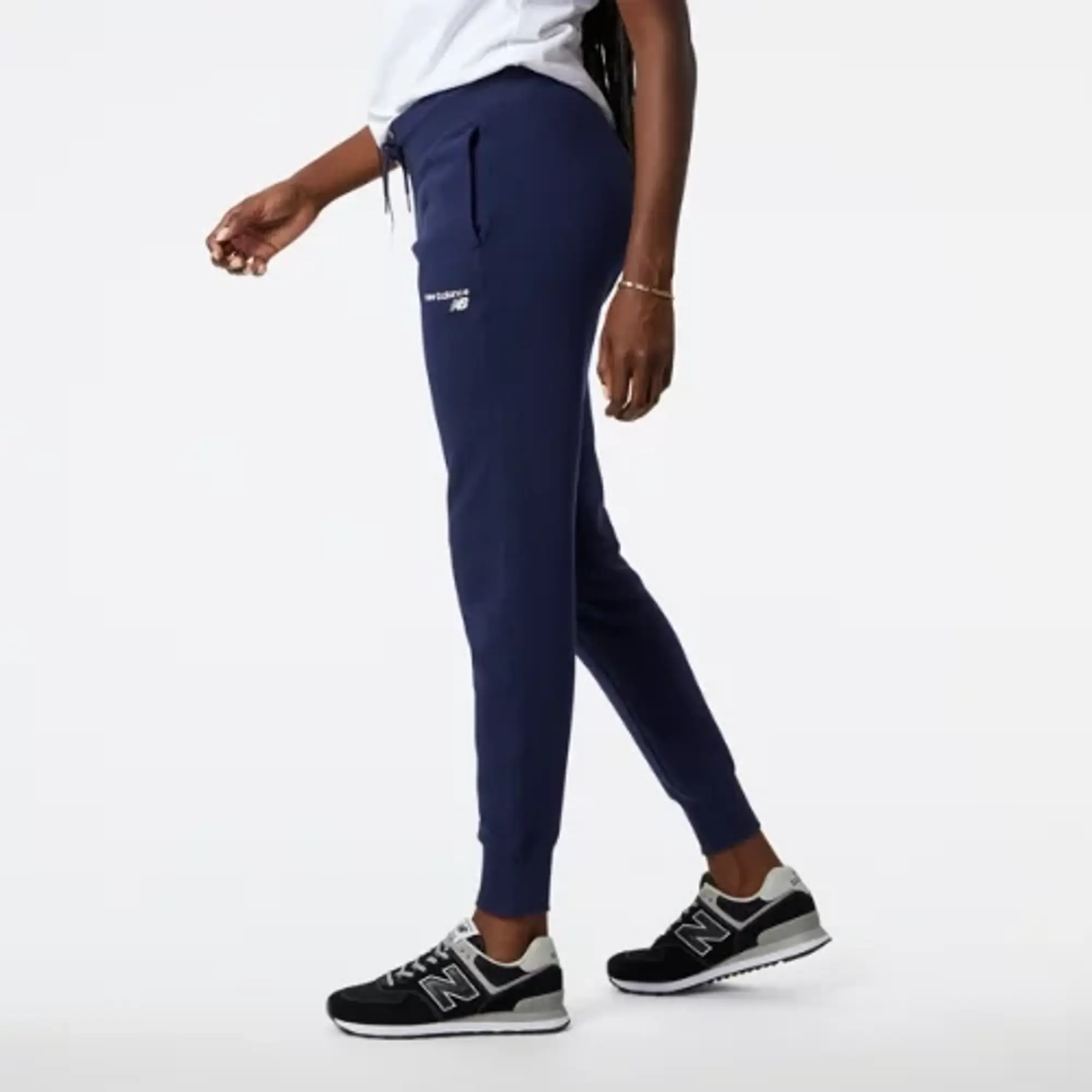 New Balance Women's NB Classic Core Fleece Pant in Blue Cotton