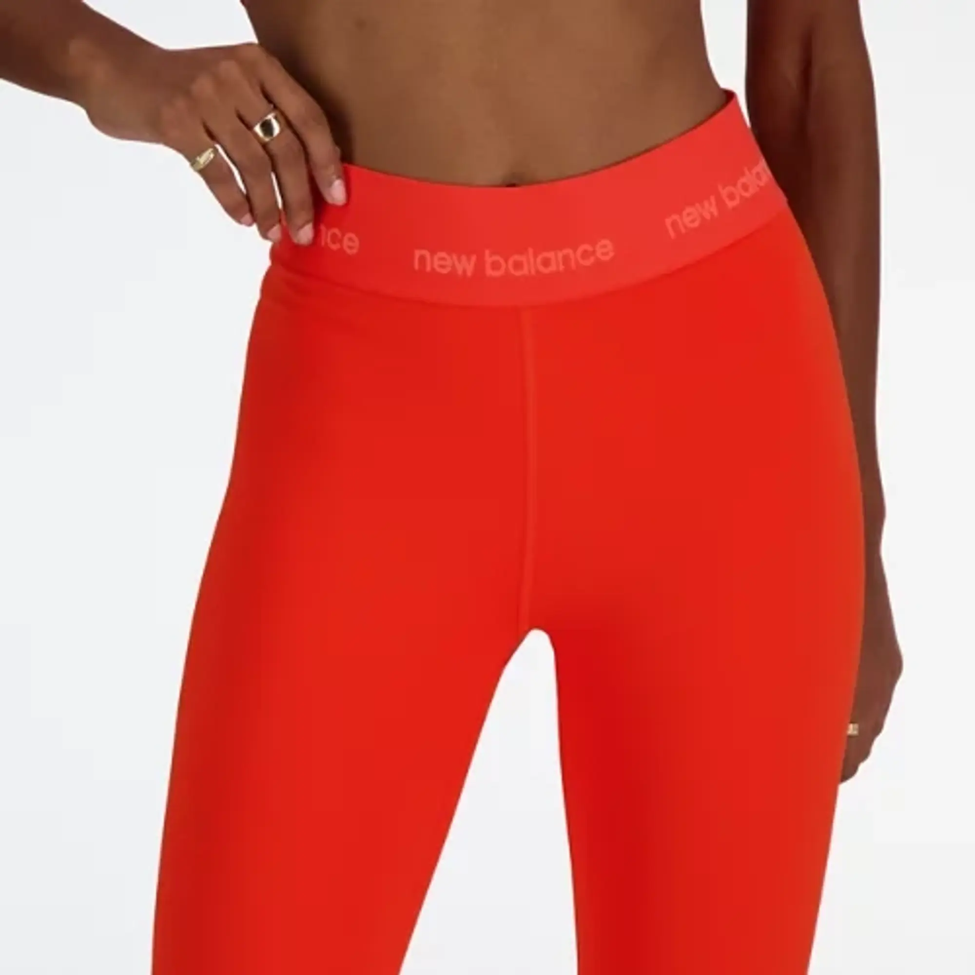 New Balance Women's NB Sleek High Rise Sport Legging 25 in Red Poly Knit