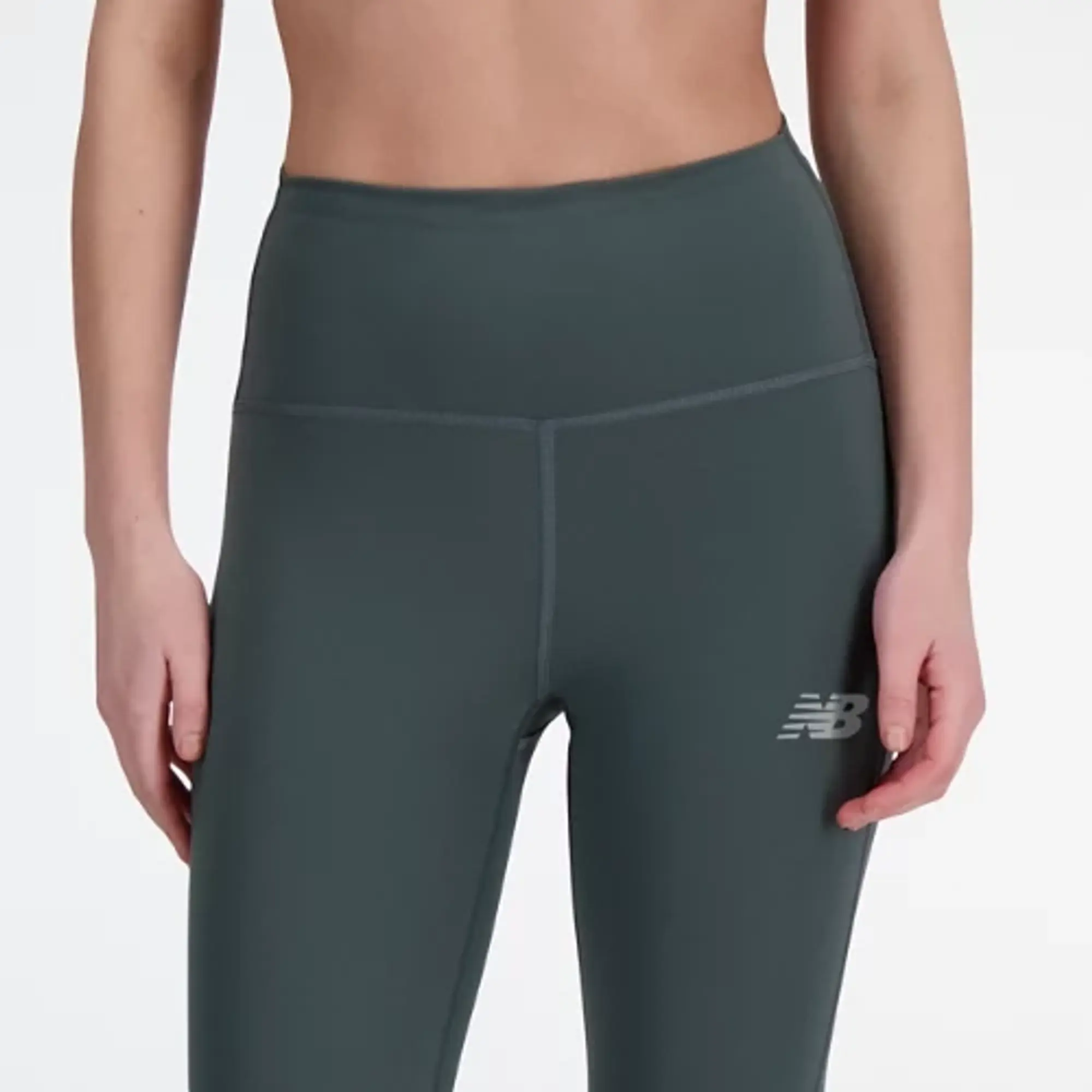 New Balance Women's NB Sleek High Rise Legging 23 in Grey Poly Knit