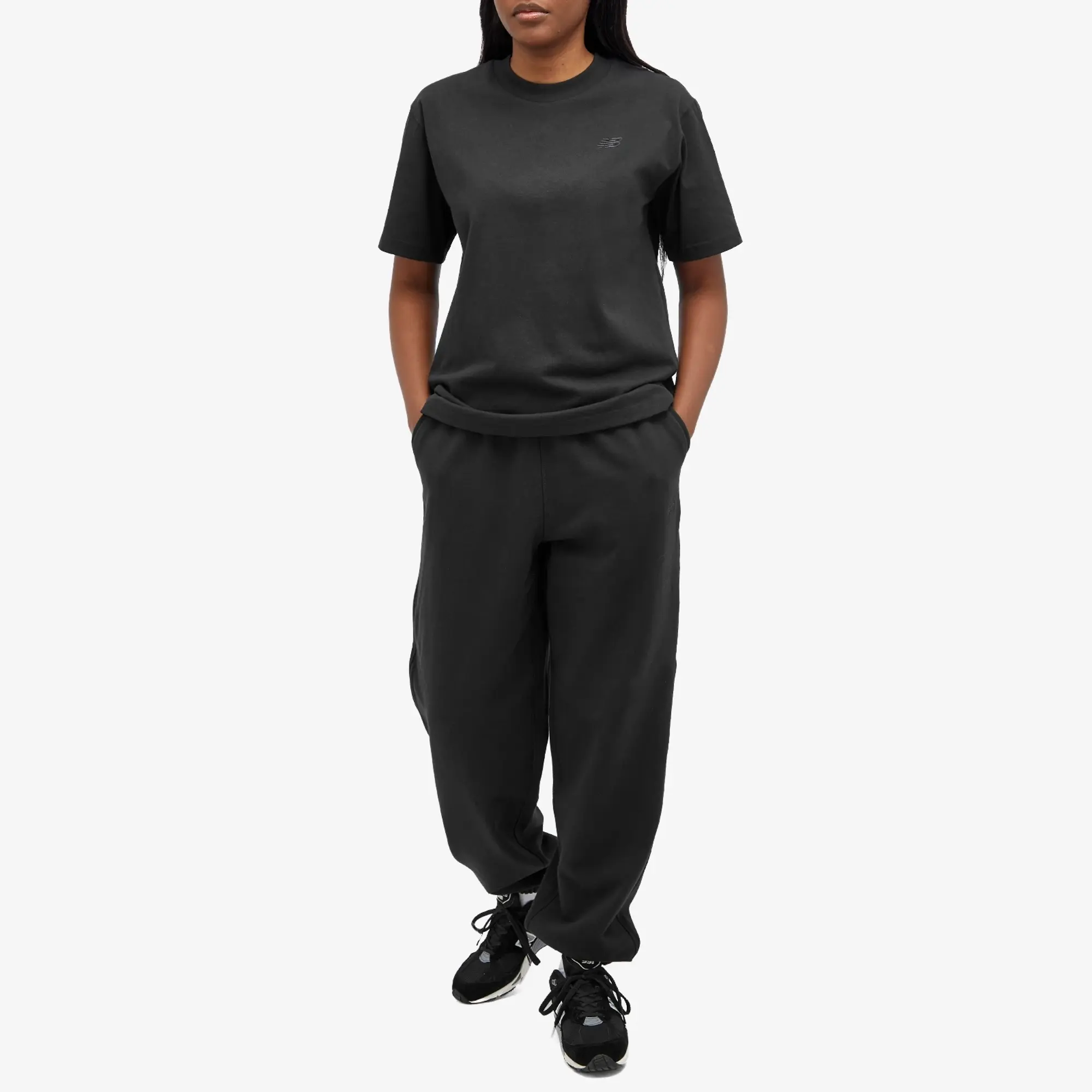 New Balance Women's Athletics French Terry Jogger in Black Cotton