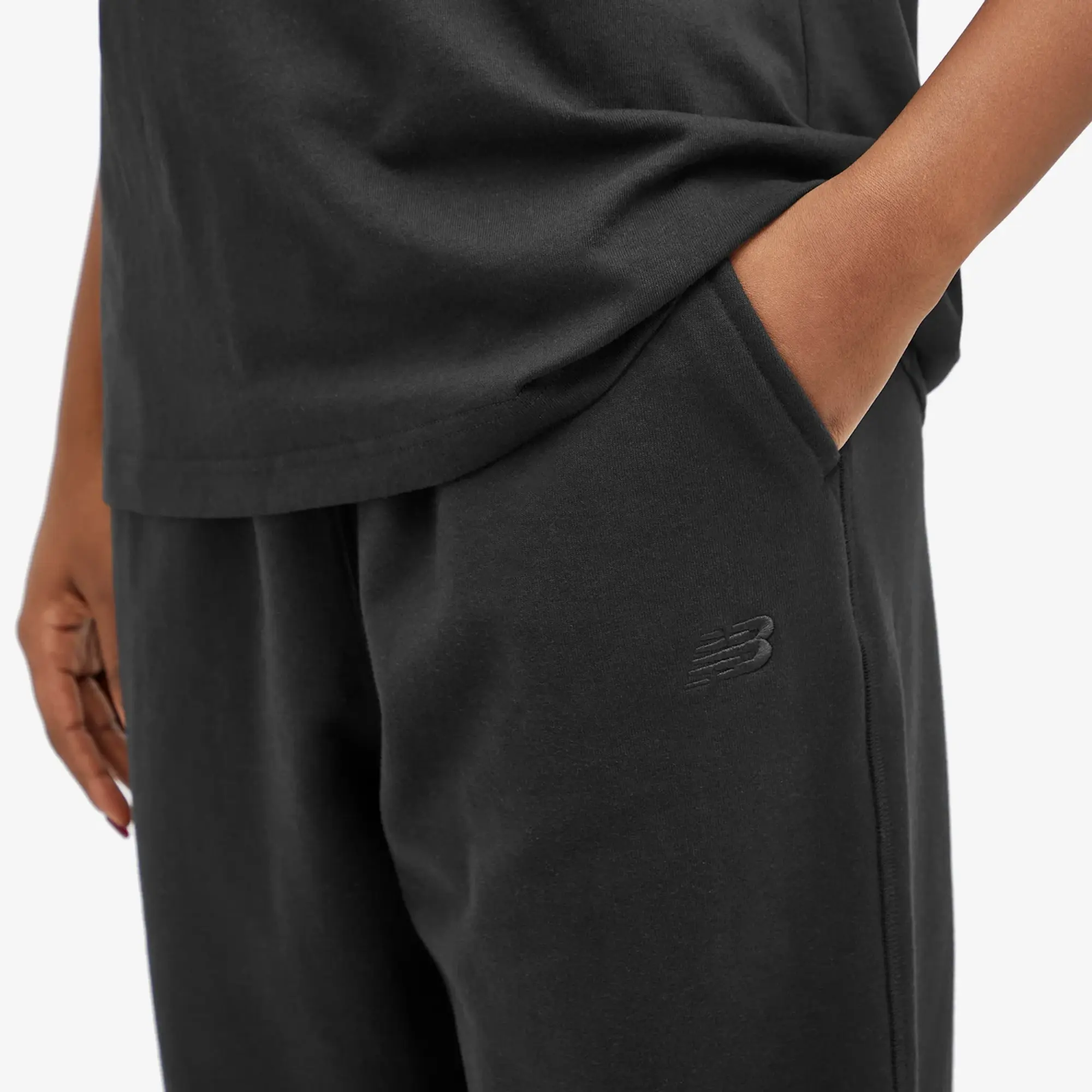 New Balance Women's Athletics French Terry Jogger in Black Cotton