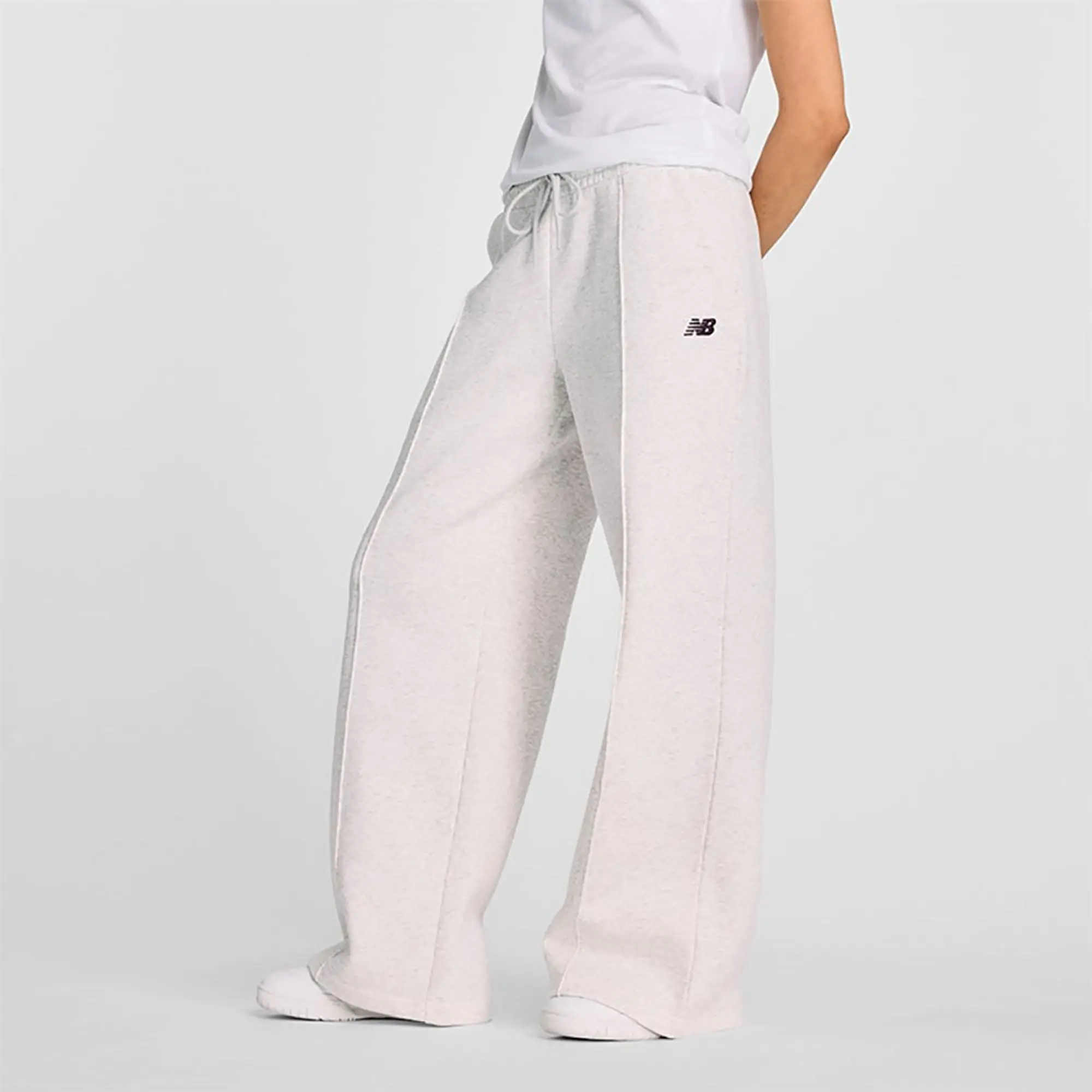 New Balance Women's Fleece Wide Leg Pant in Grey Poly Fleece