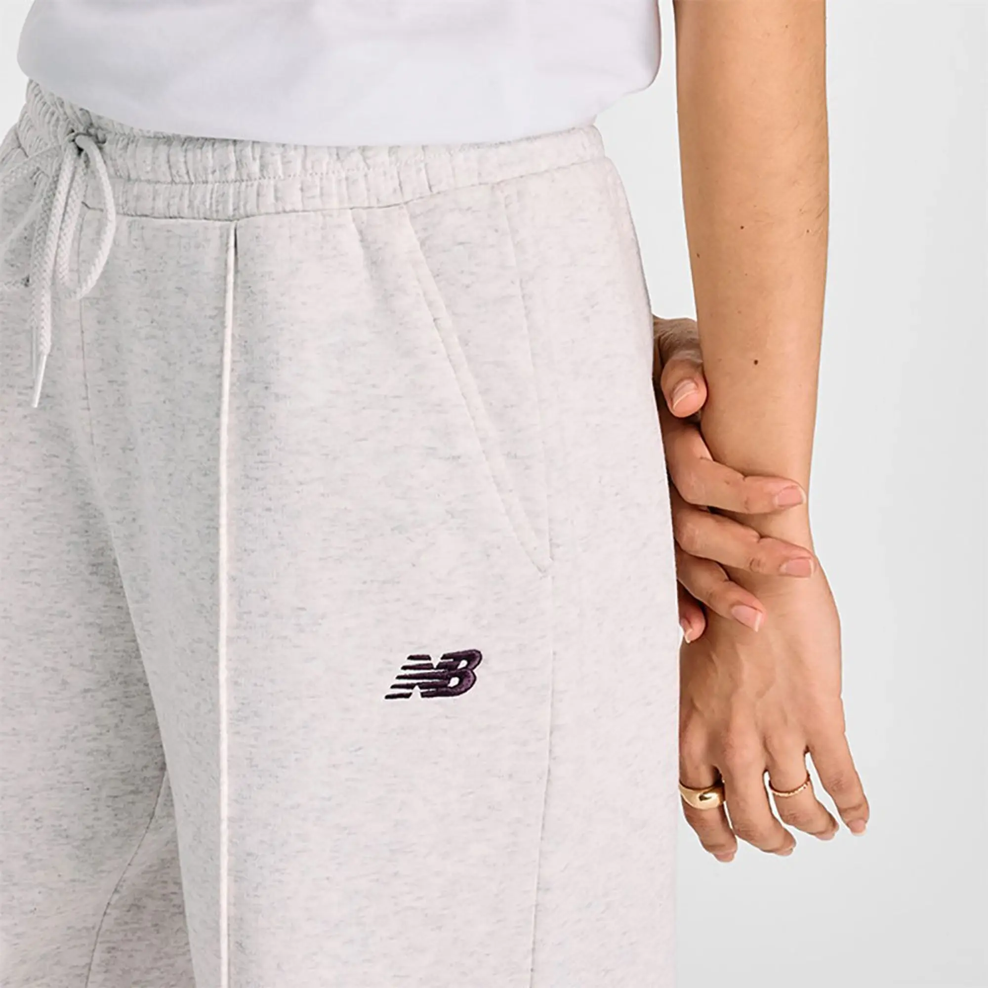 New Balance Women's Fleece Wide Leg Pant in Grey Poly Fleece