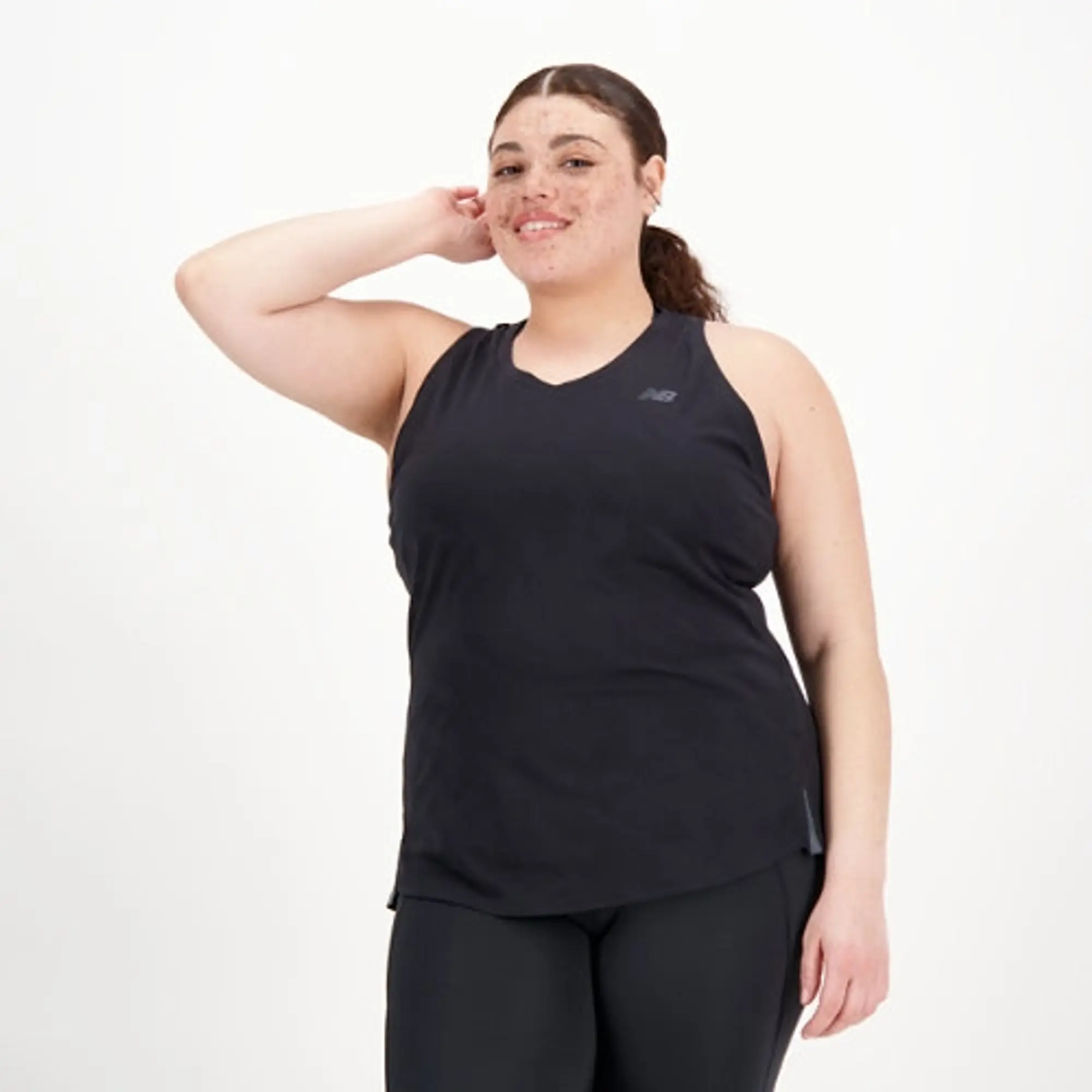New Balance Women's Q Speed Jacquard Tank in Black Poly Knit