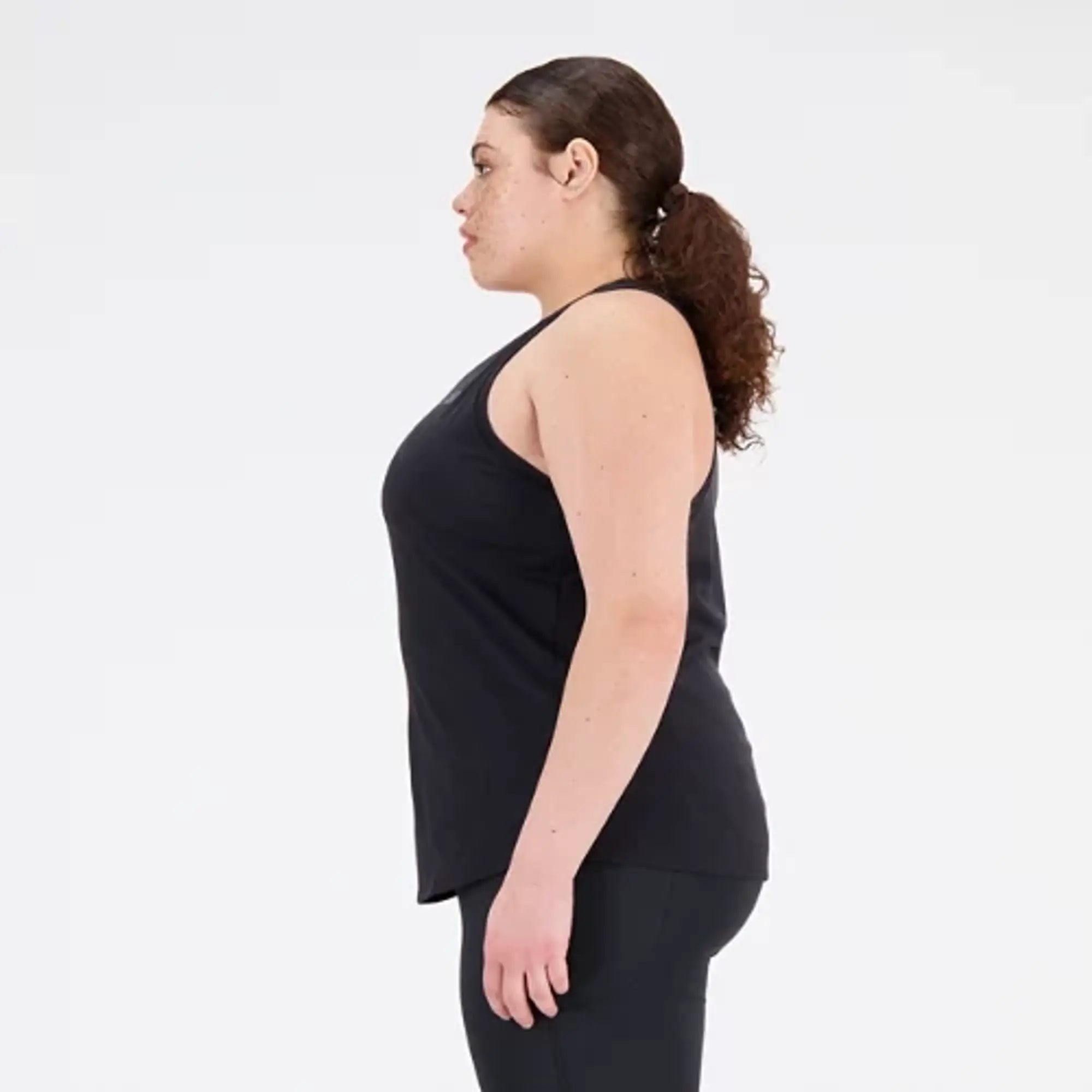 New Balance Women's Q Speed Jacquard Tank in Black Poly Knit