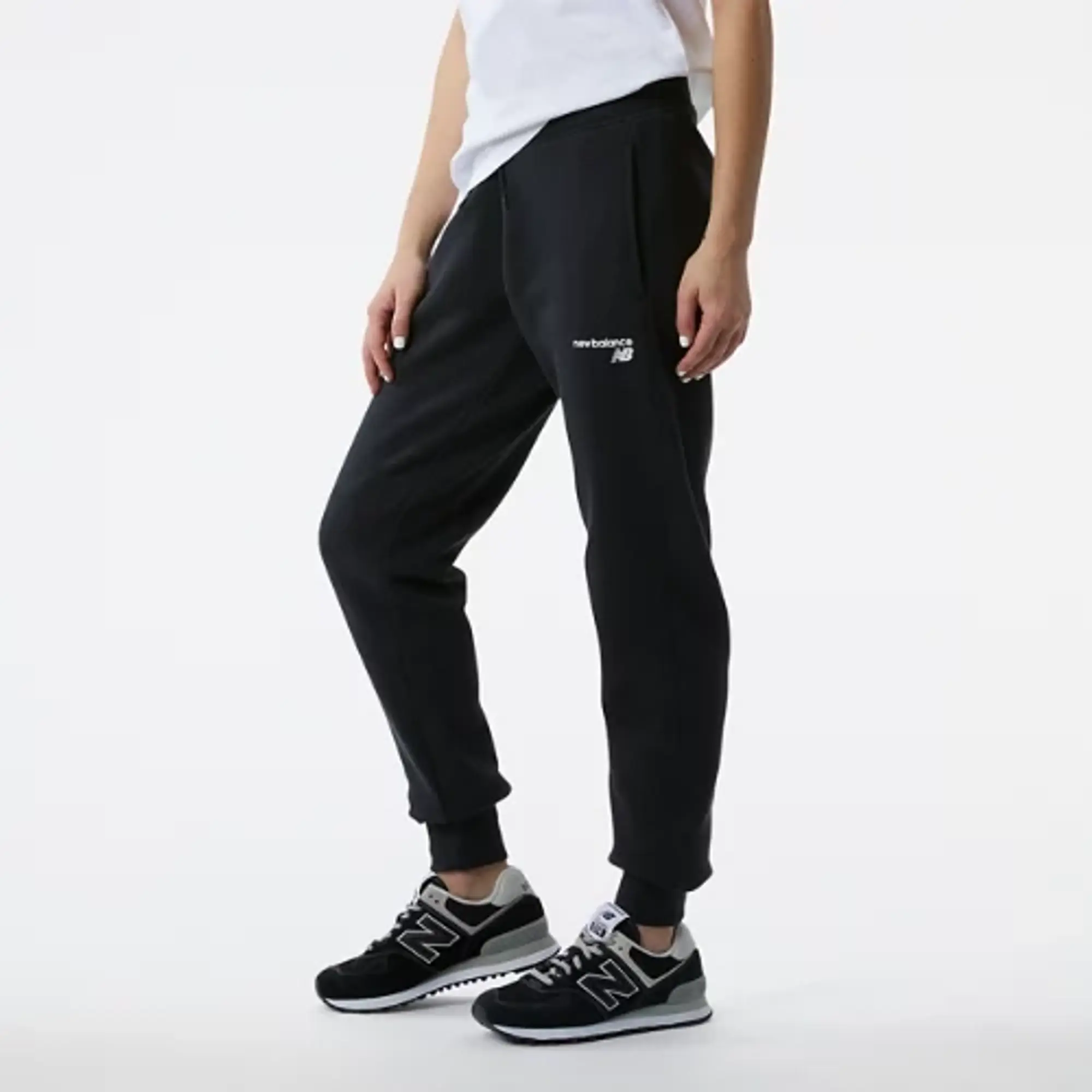 New Balance Women's NB Classic Core Fleece Pant in Black Cotton