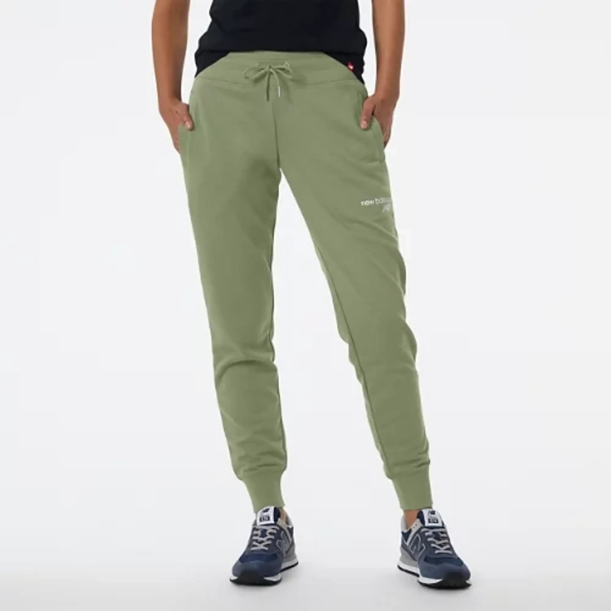 New Balance Women's NB Classic Core Fleece Pant in Green Cotton