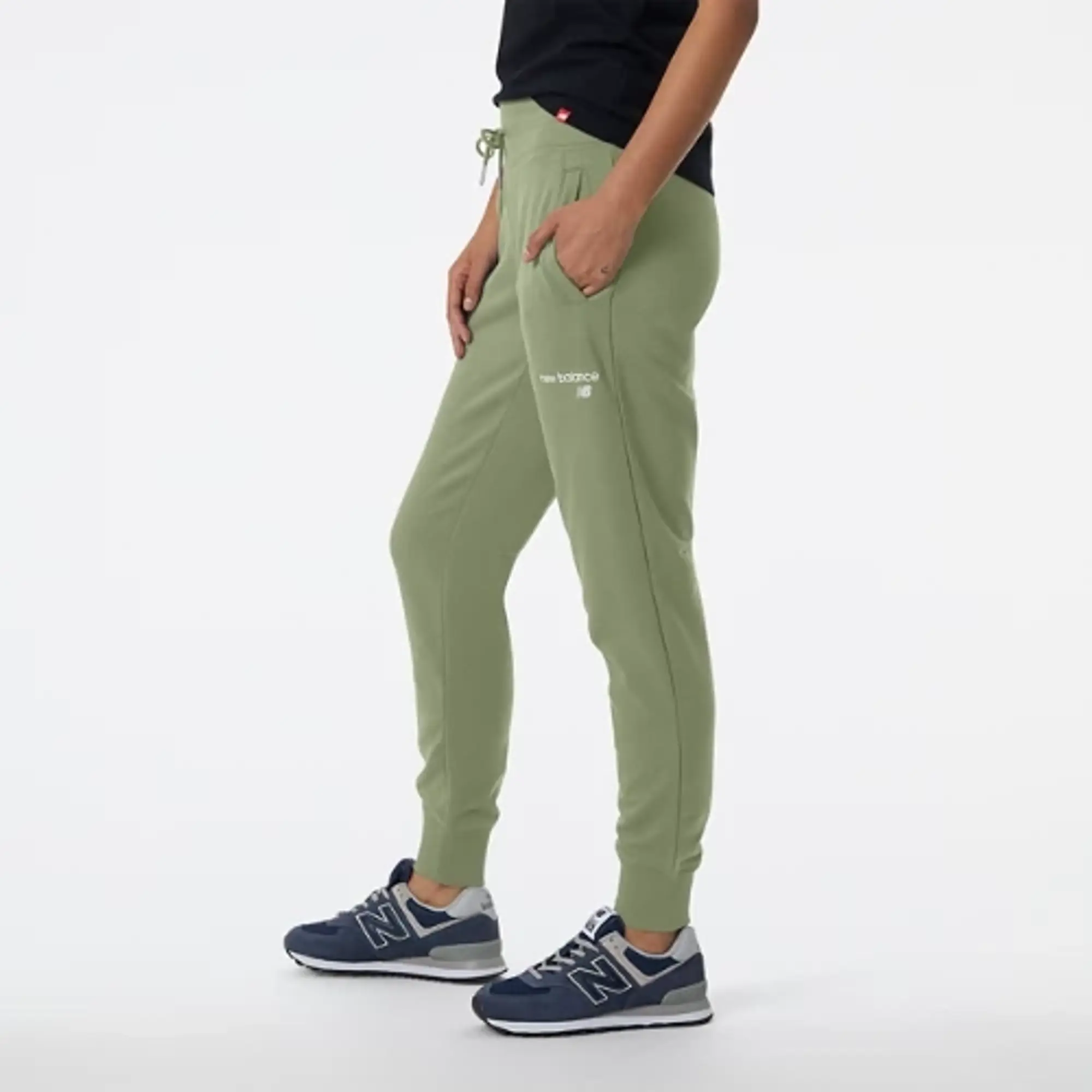 New Balance Women's NB Classic Core Fleece Pant in Green Cotton
