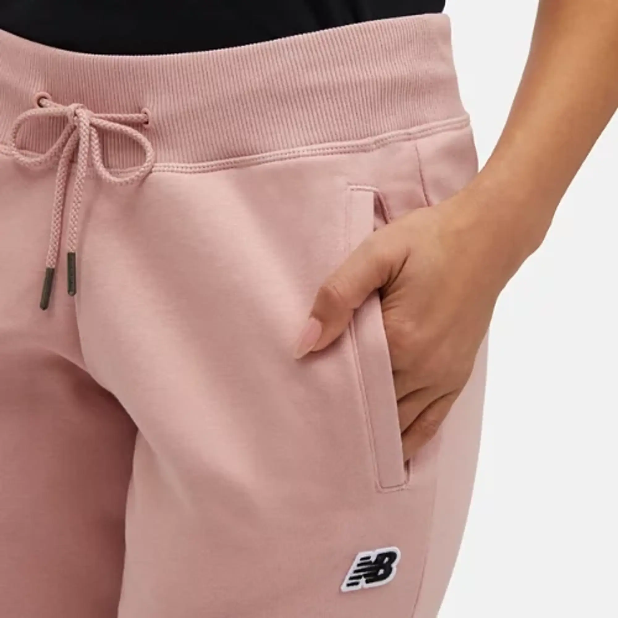 New Balance Women's NB Small Logo Pants in Pink Cotton