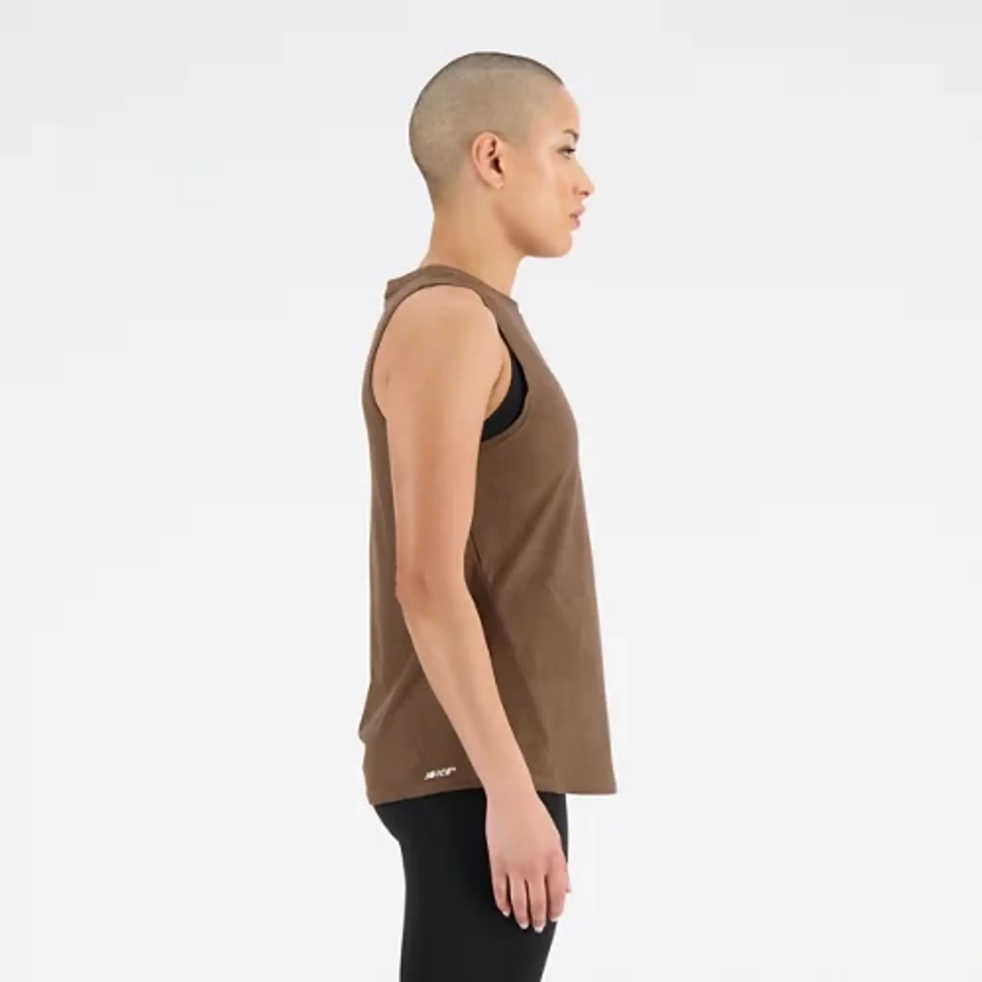 New Balance Women's Q Speed Jacquard Tank in Brown Poly Knit