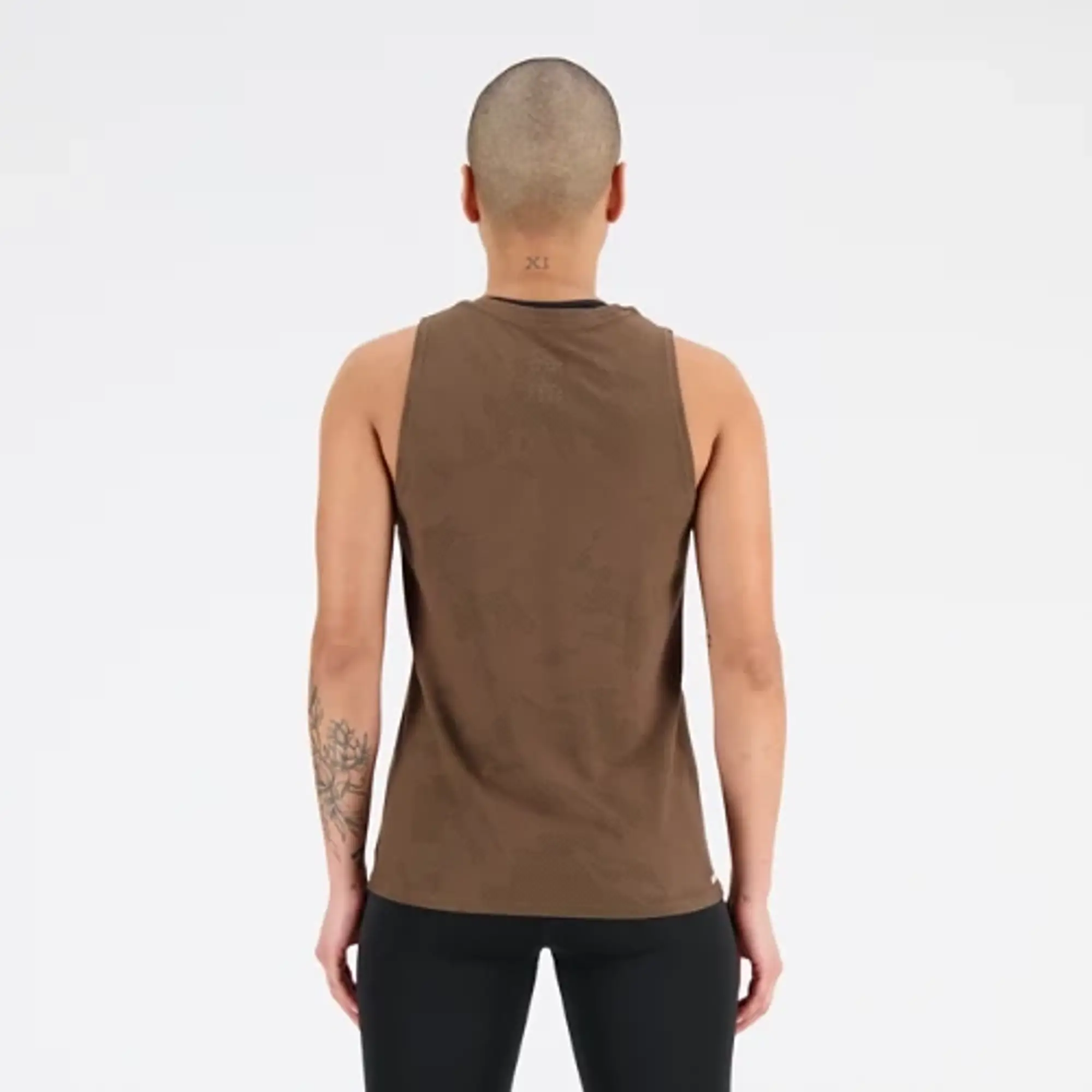 New Balance Women's Q Speed Jacquard Tank in Brown Poly Knit