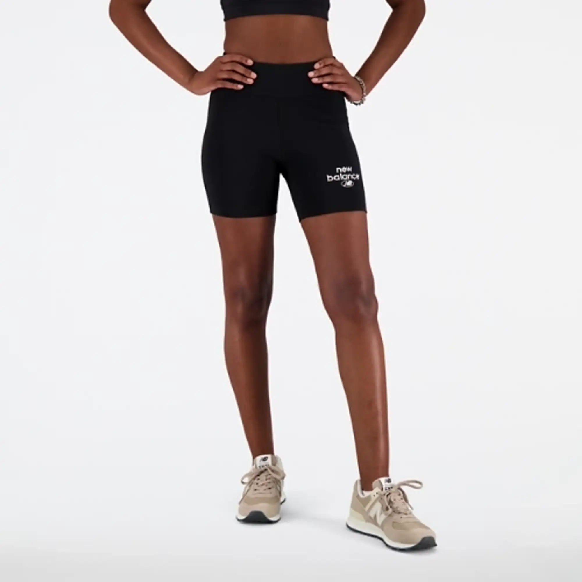 New Balance Women's Essentials Reimagined Archive Cotton Fitted Short in Black