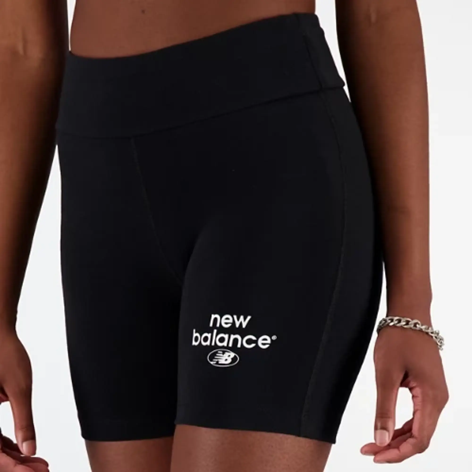 New Balance Women's Essentials Reimagined Archive Cotton Fitted Short in Black