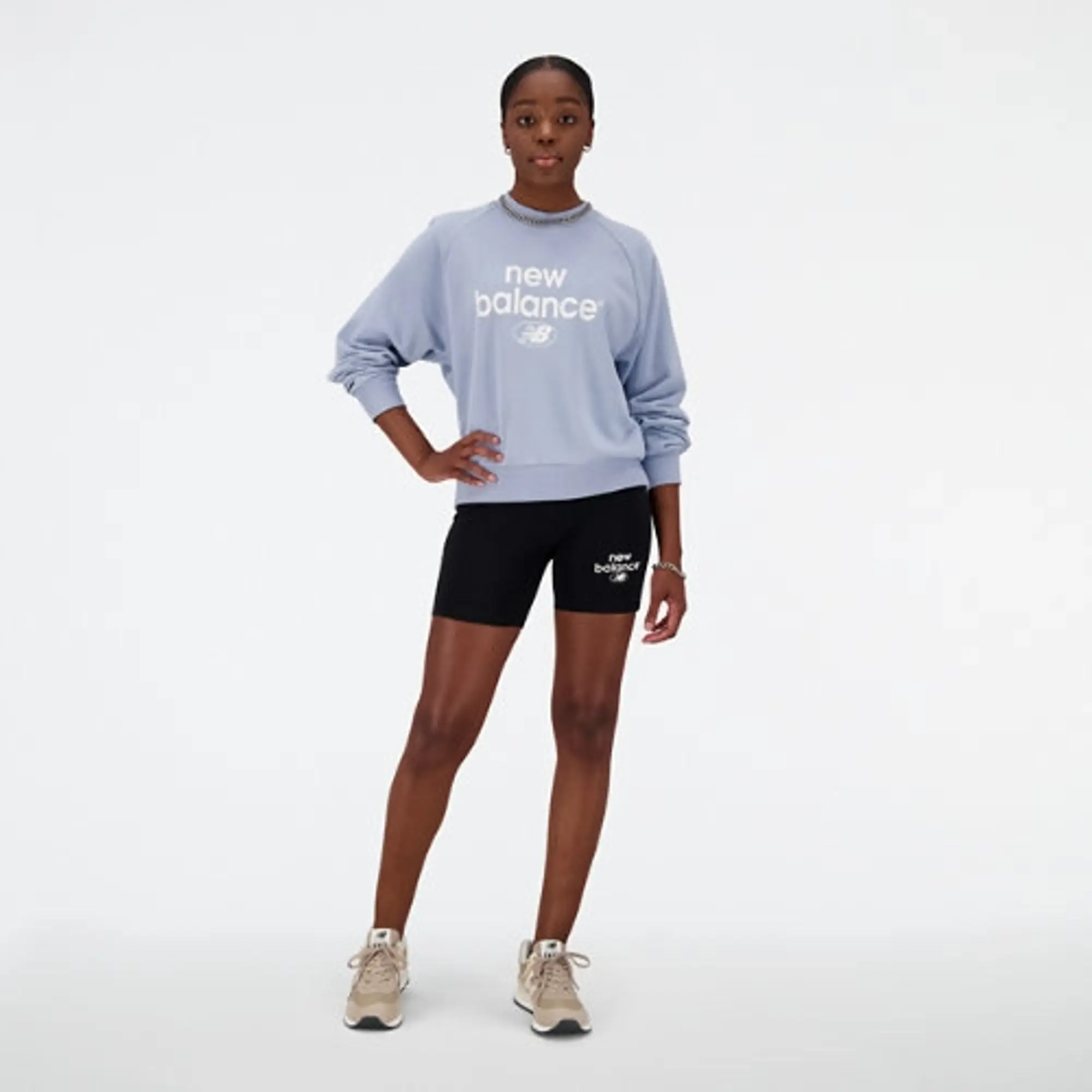 New Balance Women's Essentials Reimagined Archive Cotton Fitted Short in Black