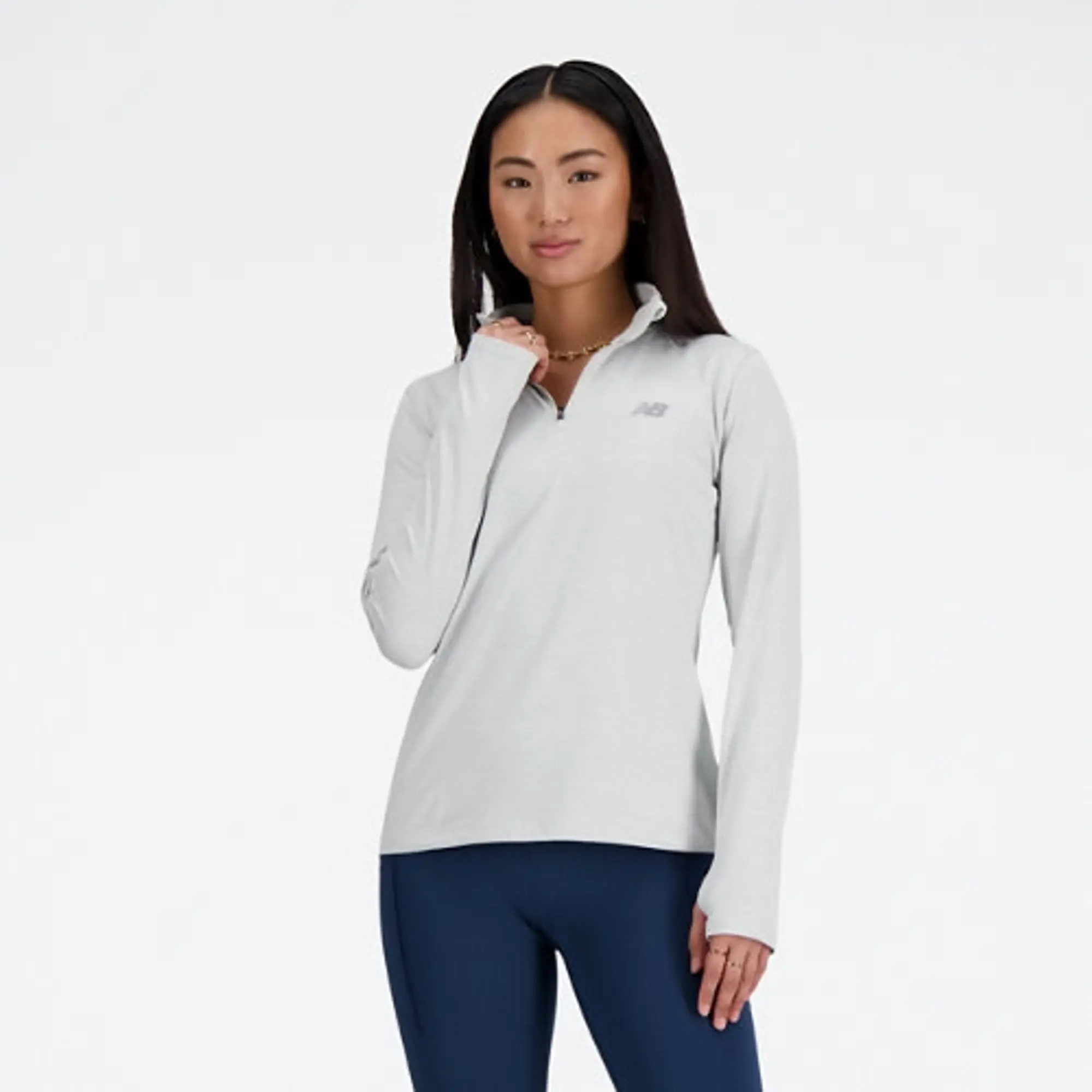 New Balance Logo 1/4 Zip Top - Black - Womens