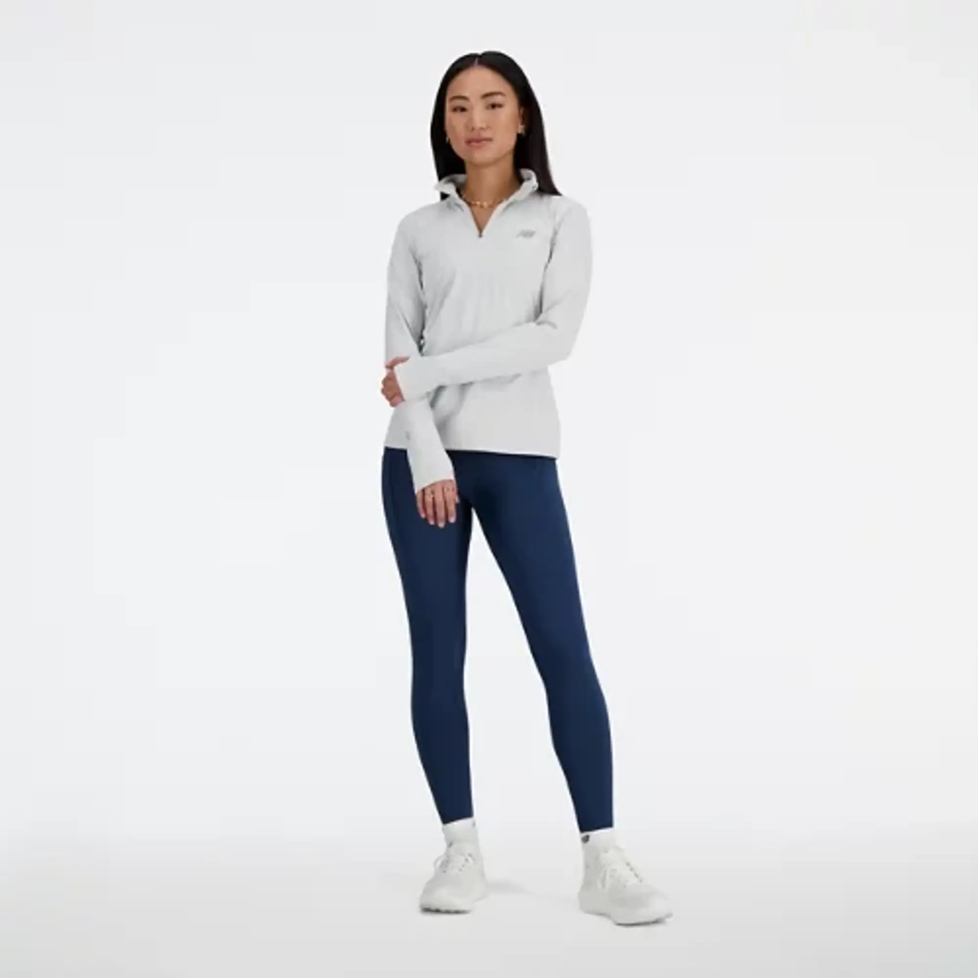 New Balance Logo 1/4 Zip Top - Black - Womens