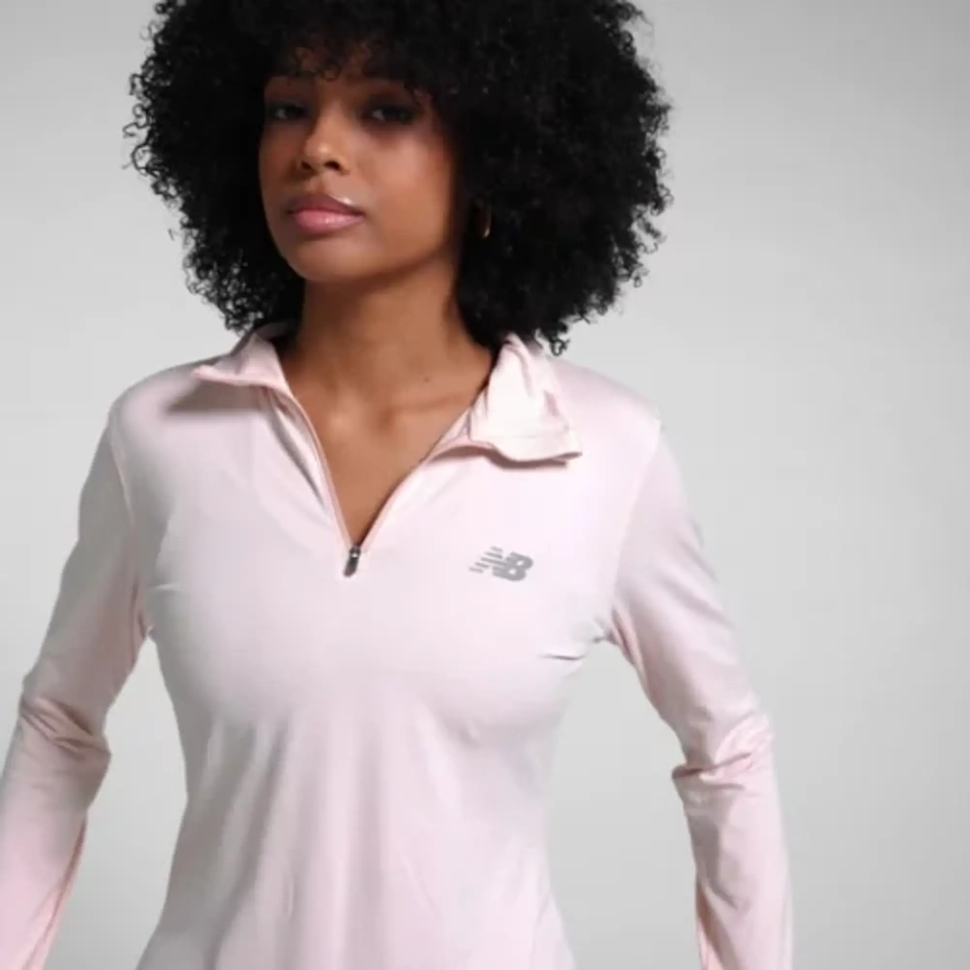 New Balance Logo 1/4 Zip Top - Black - Womens