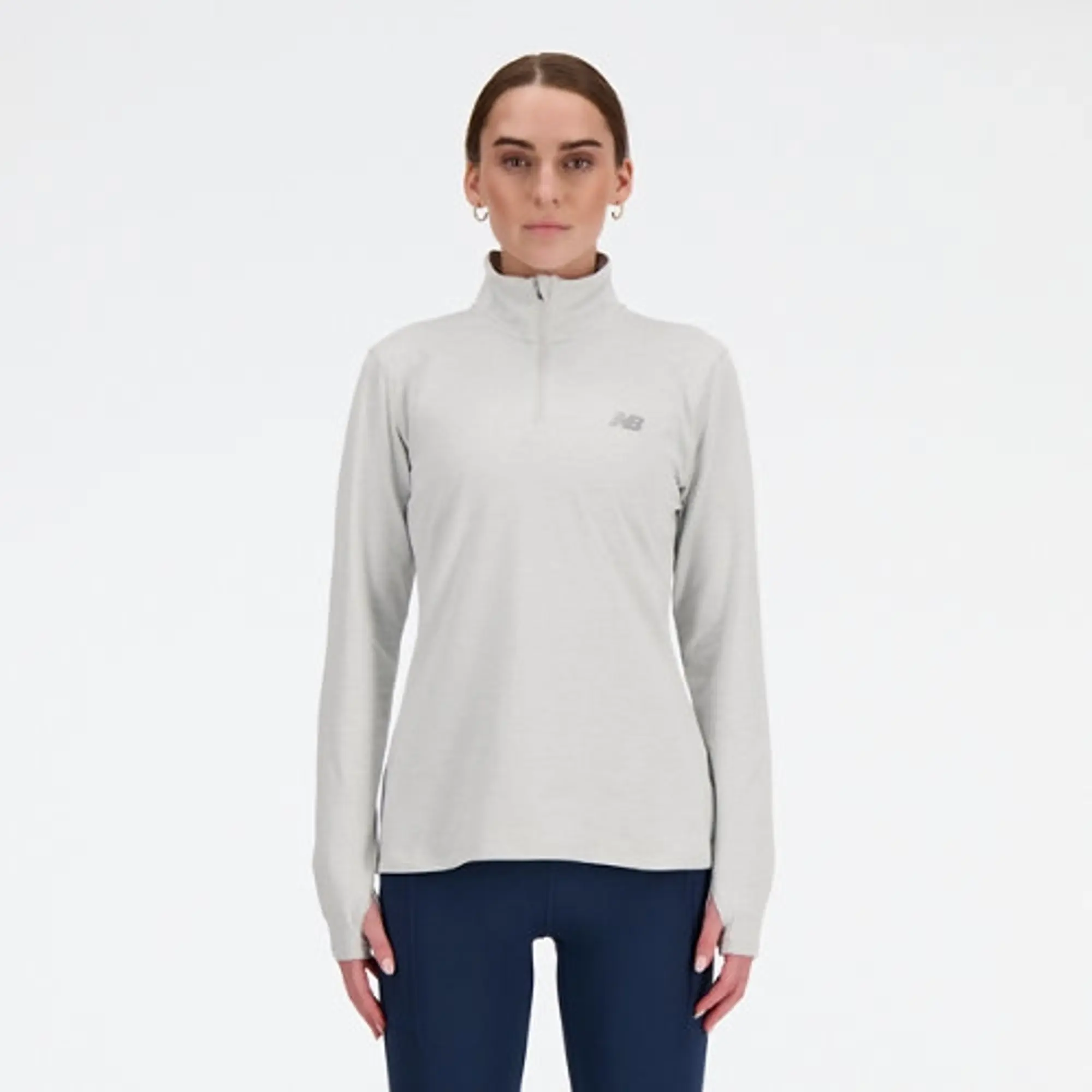 New Balance Logo 1/4 Zip Top - Black - Womens