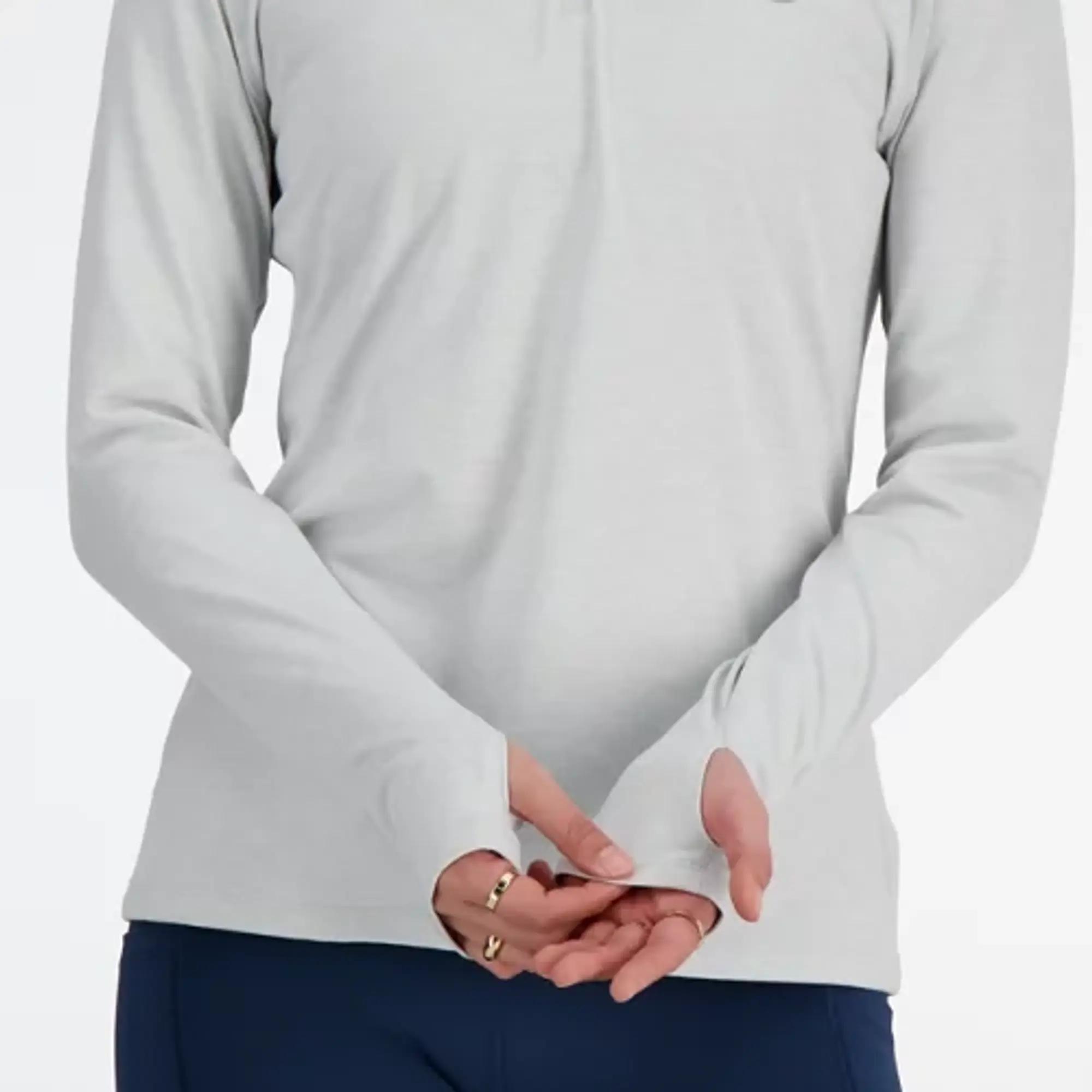 New Balance Logo 1/4 Zip Top - Black - Womens