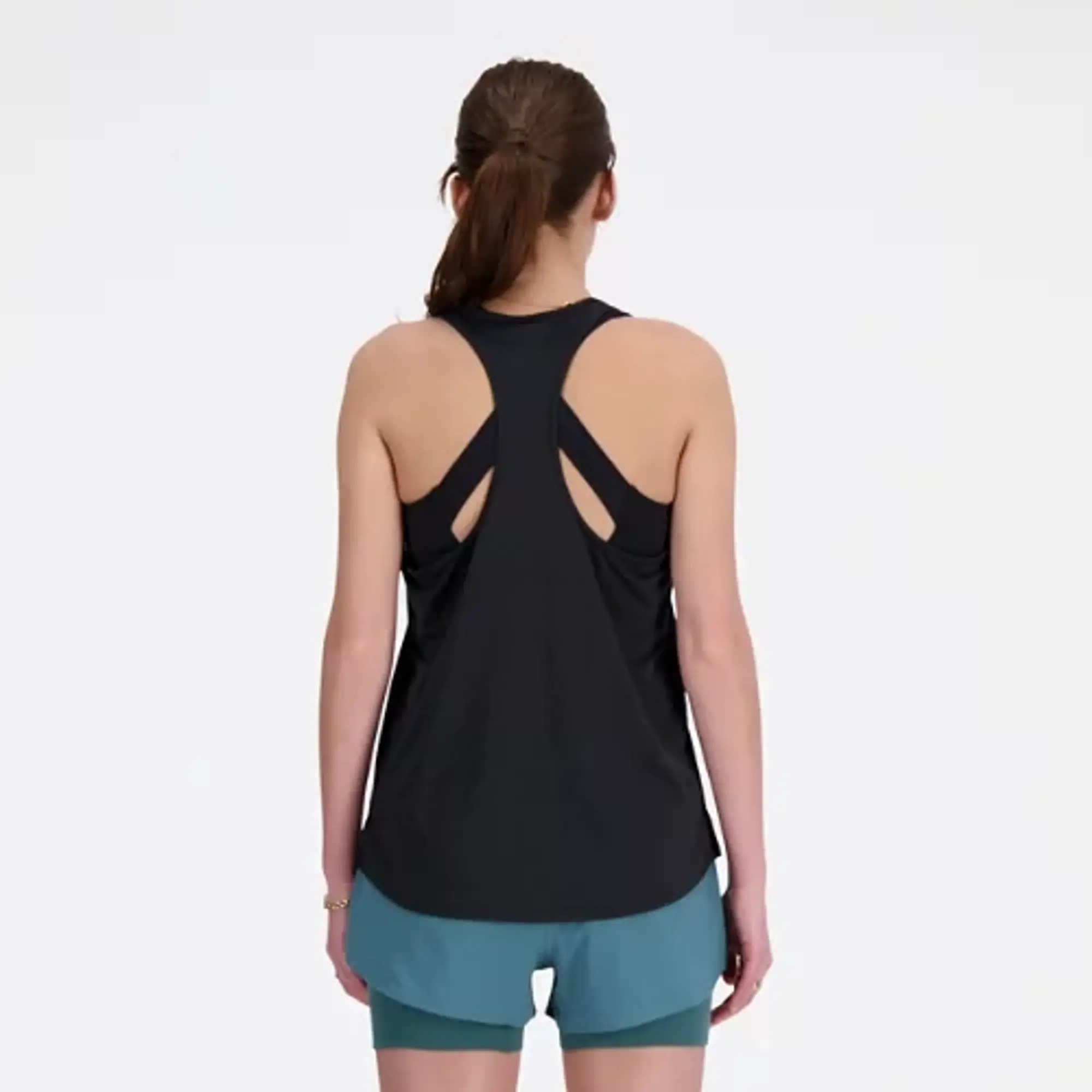 New Balance Women's Athletics Tank in Black Poly Knit